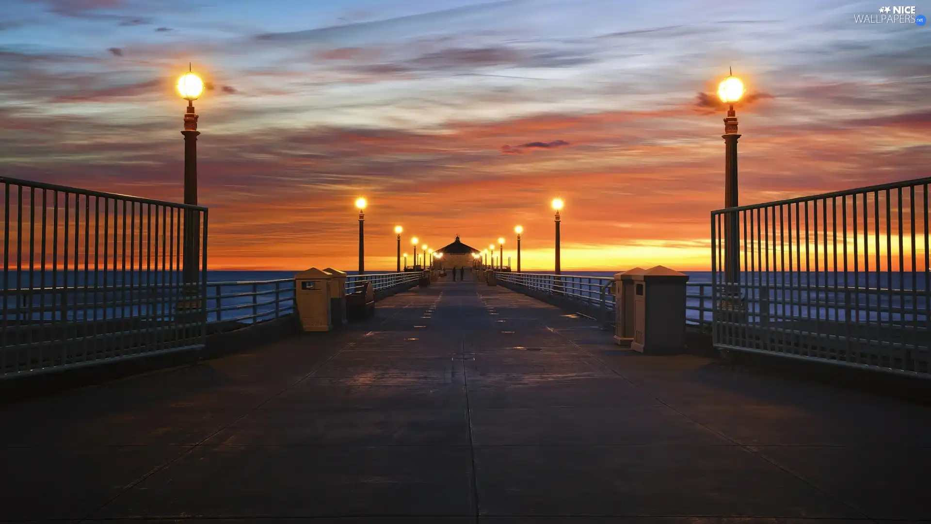 west, pier, sea, sun