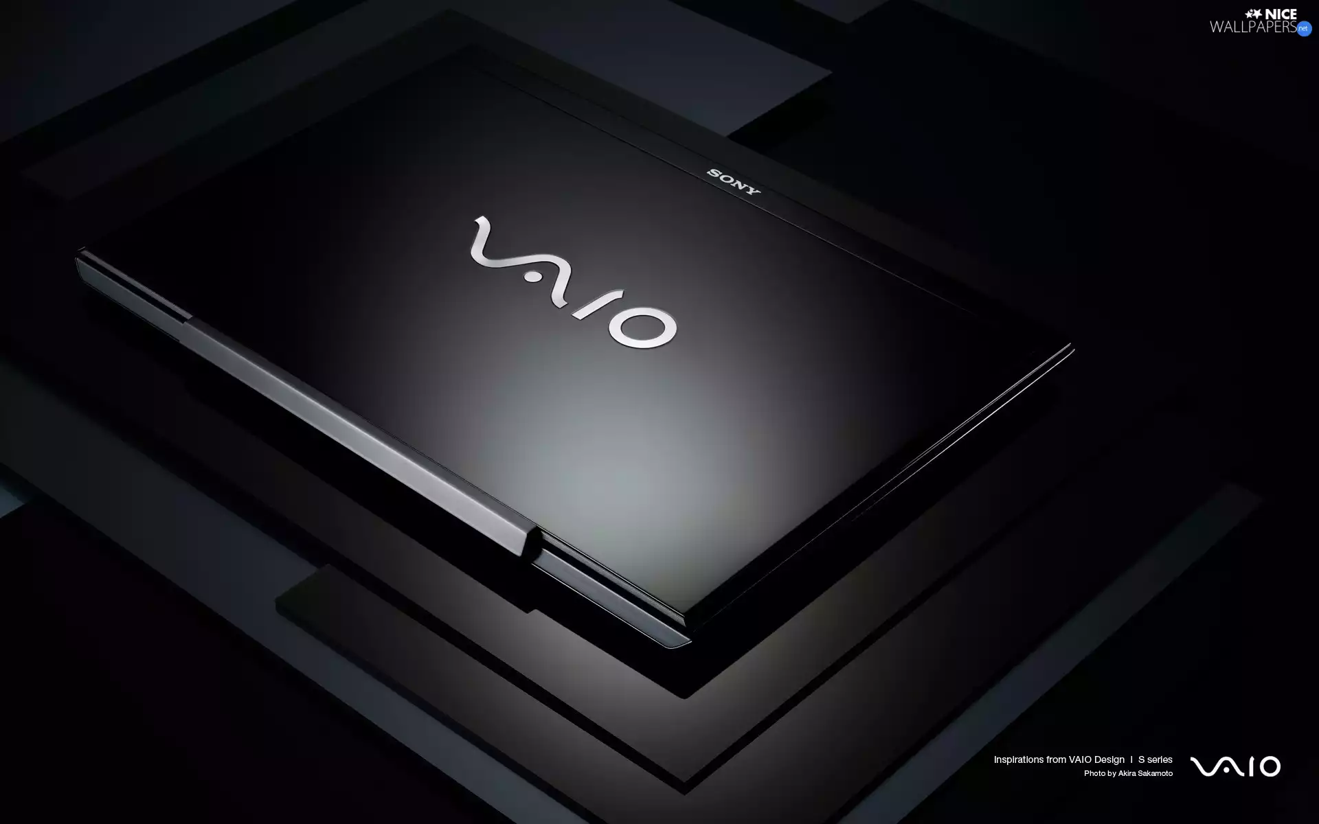 Black, laptop, S Series, logo, Vaio