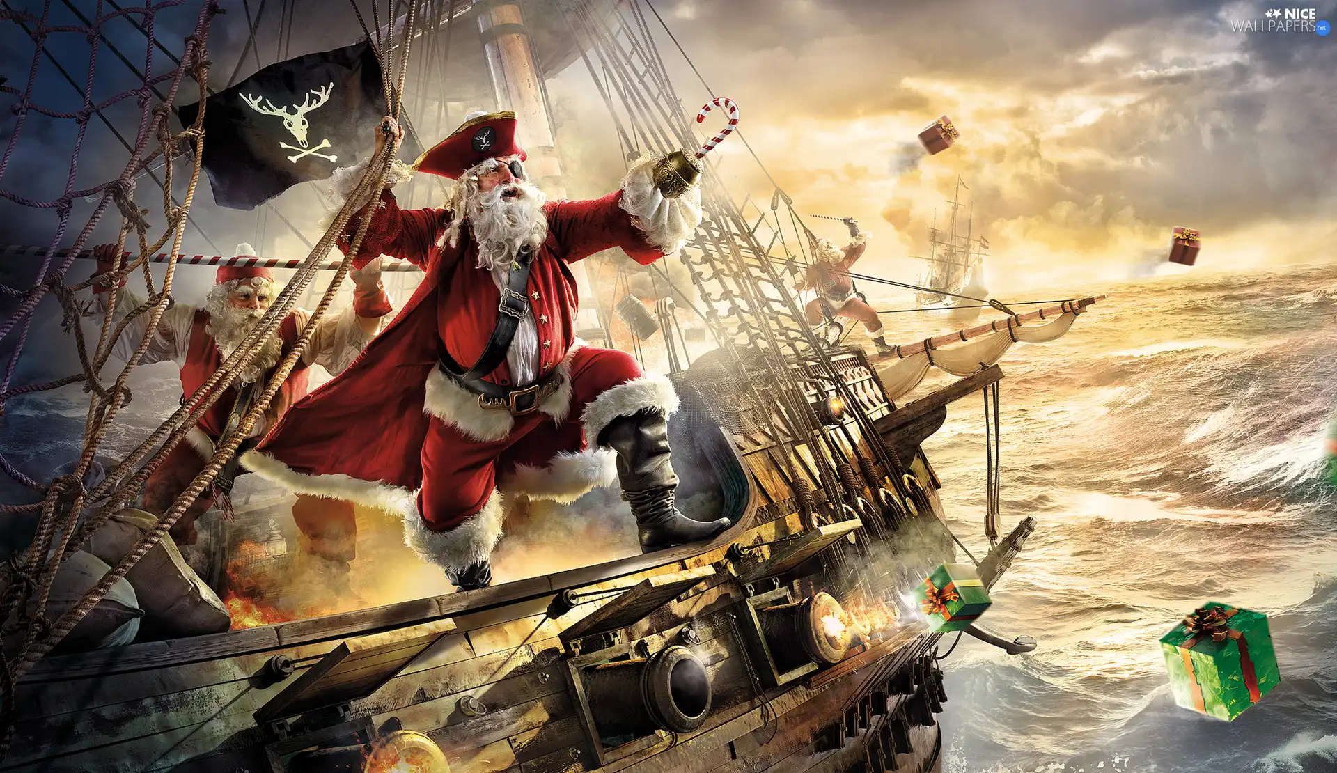 ship, Santas, pirate