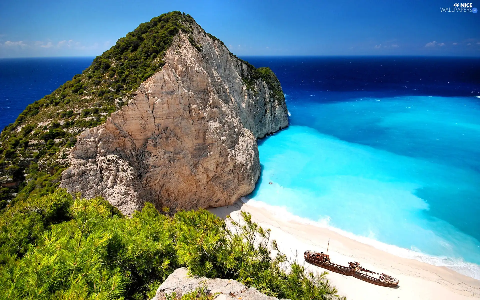 Shipwreck Bay, Greece, rocks, sea, wreck, Zaynthos