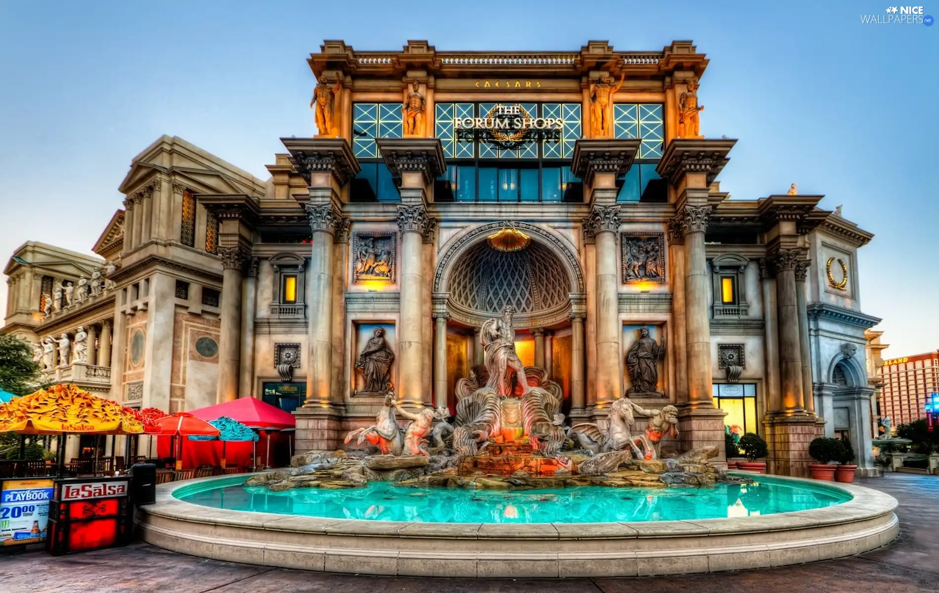 Las Vegas, fountain, Shopping Center