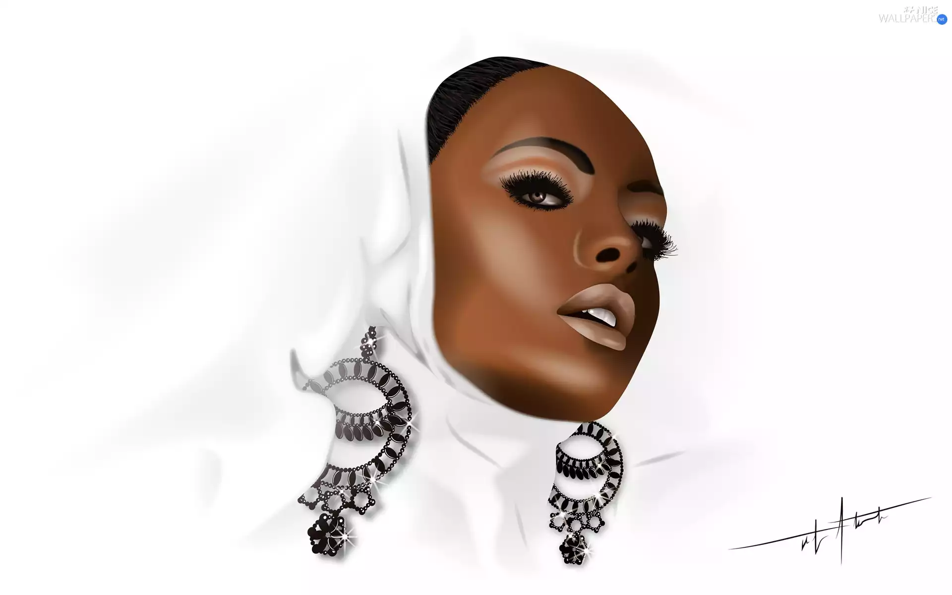 graphics, The Dark-skinned Woman, jewellery