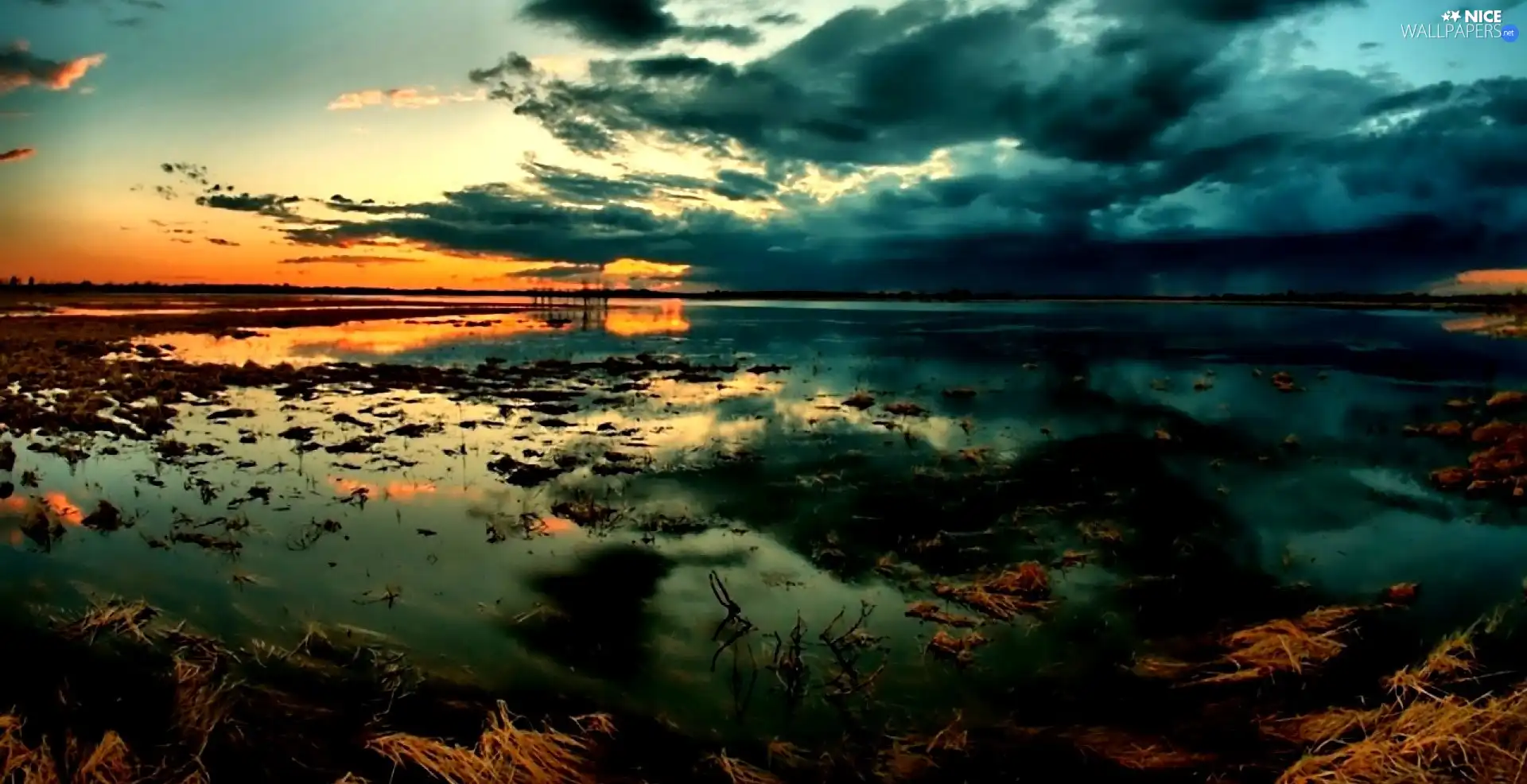 Sky, lake, clouds