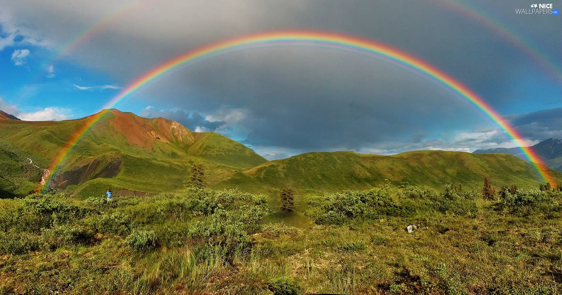 Double, Mountains, Sky, Great Rainbows