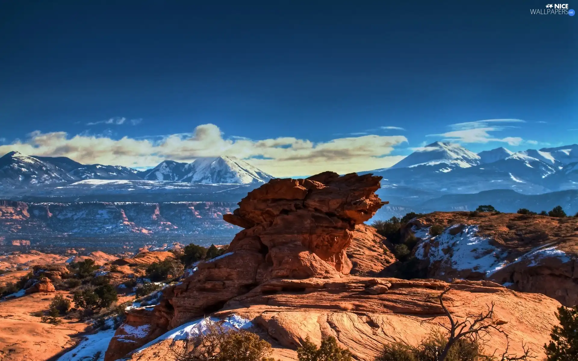 Sky, Mountains, rocks