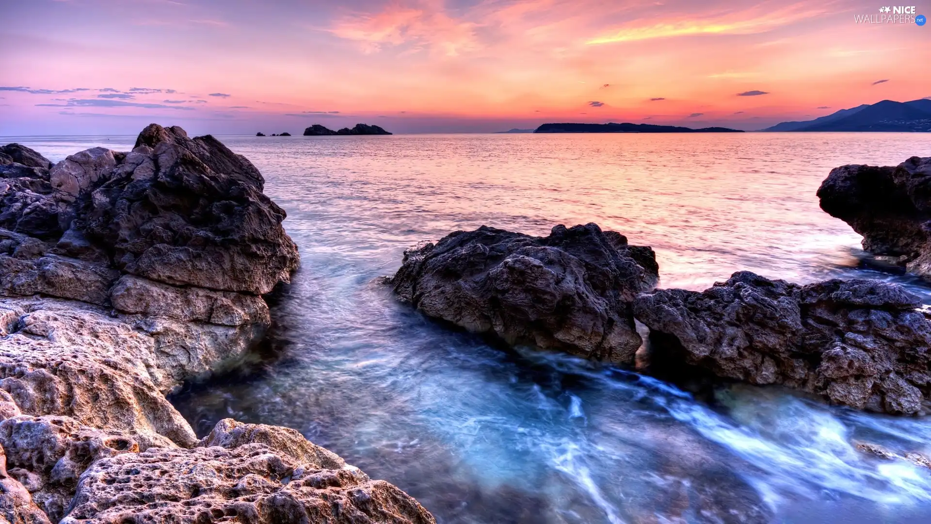 Sky, rocks, sea