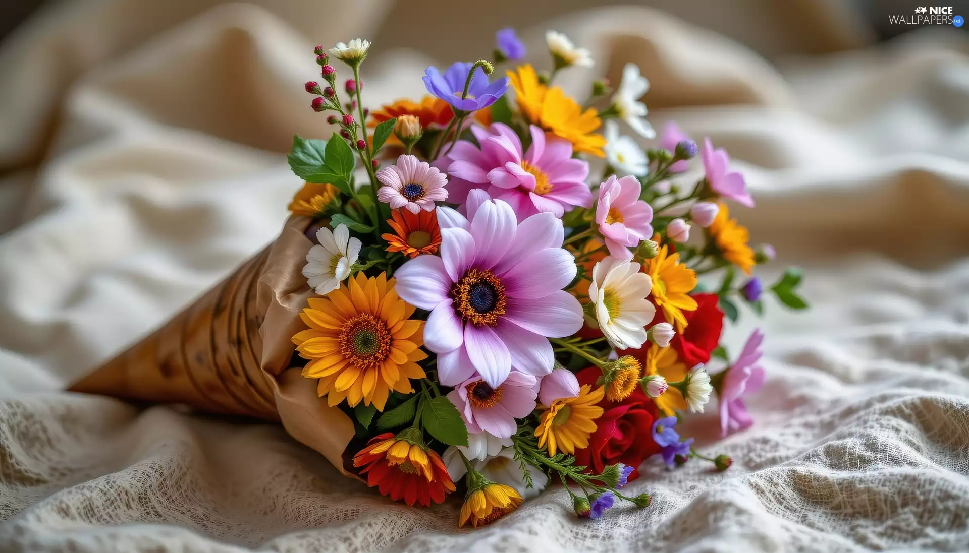 bouquet, Horn, color, small bunch, Flowers
