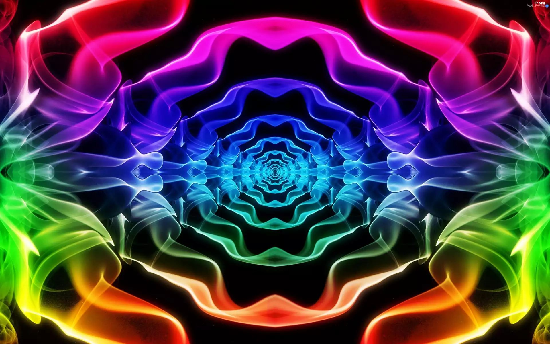 color, abstraction, graphics, smoke