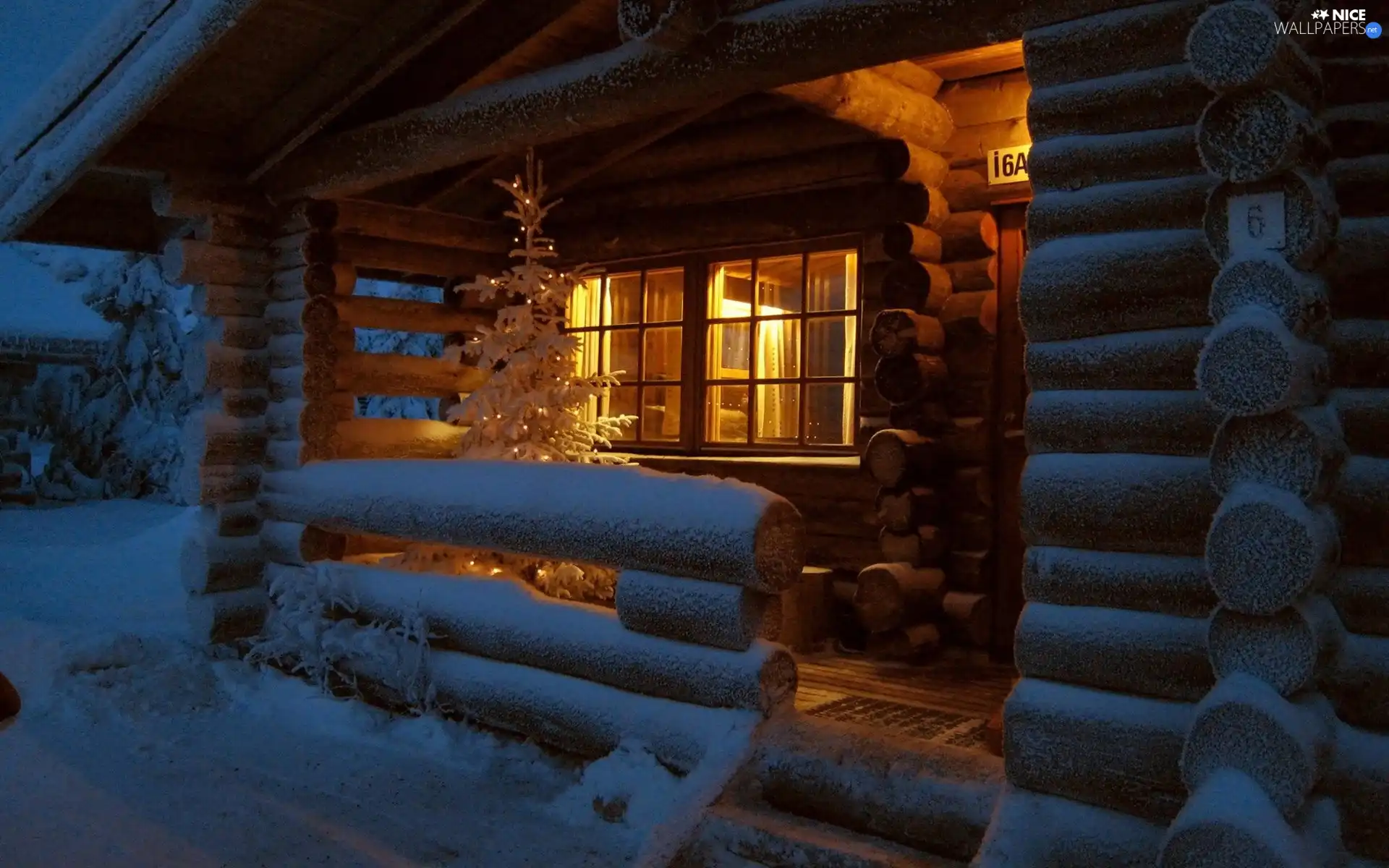 snow, house, winter