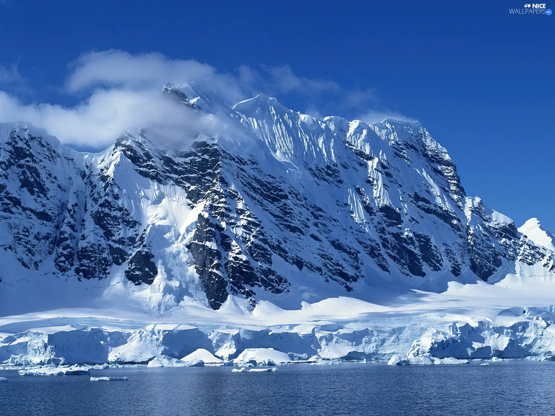 snow, Mountains, winter