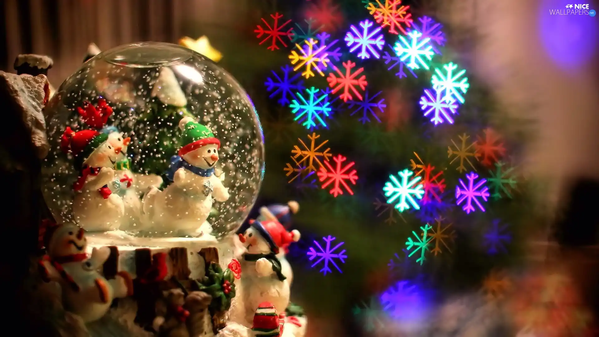 snowmen, color, Christmas, decoration, Orb, Snow White