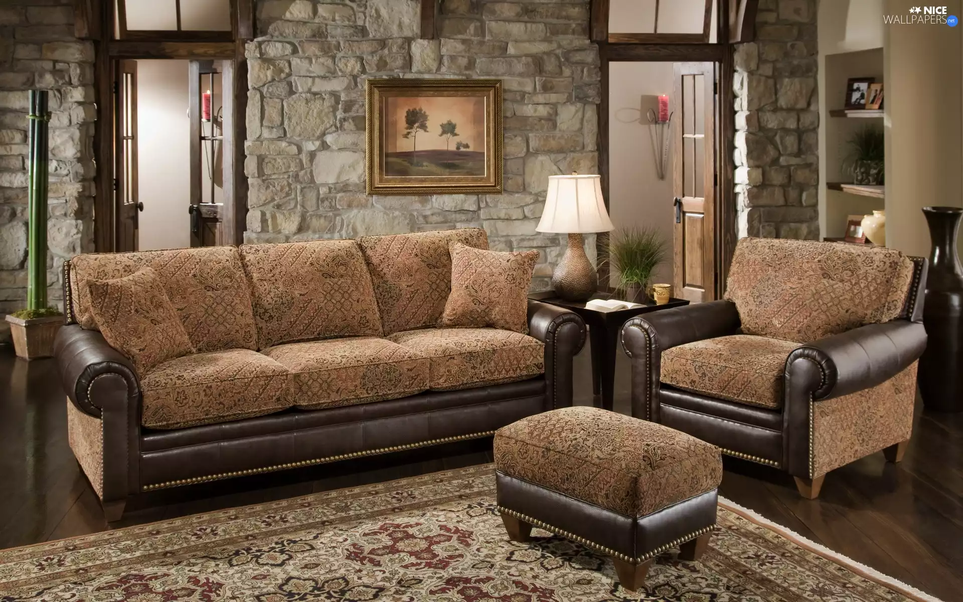 saloon, Armchair, pouf, Sofa