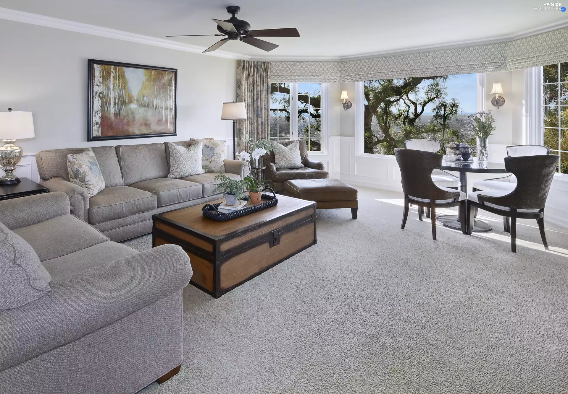 Room, Windows, Stool, Sofas