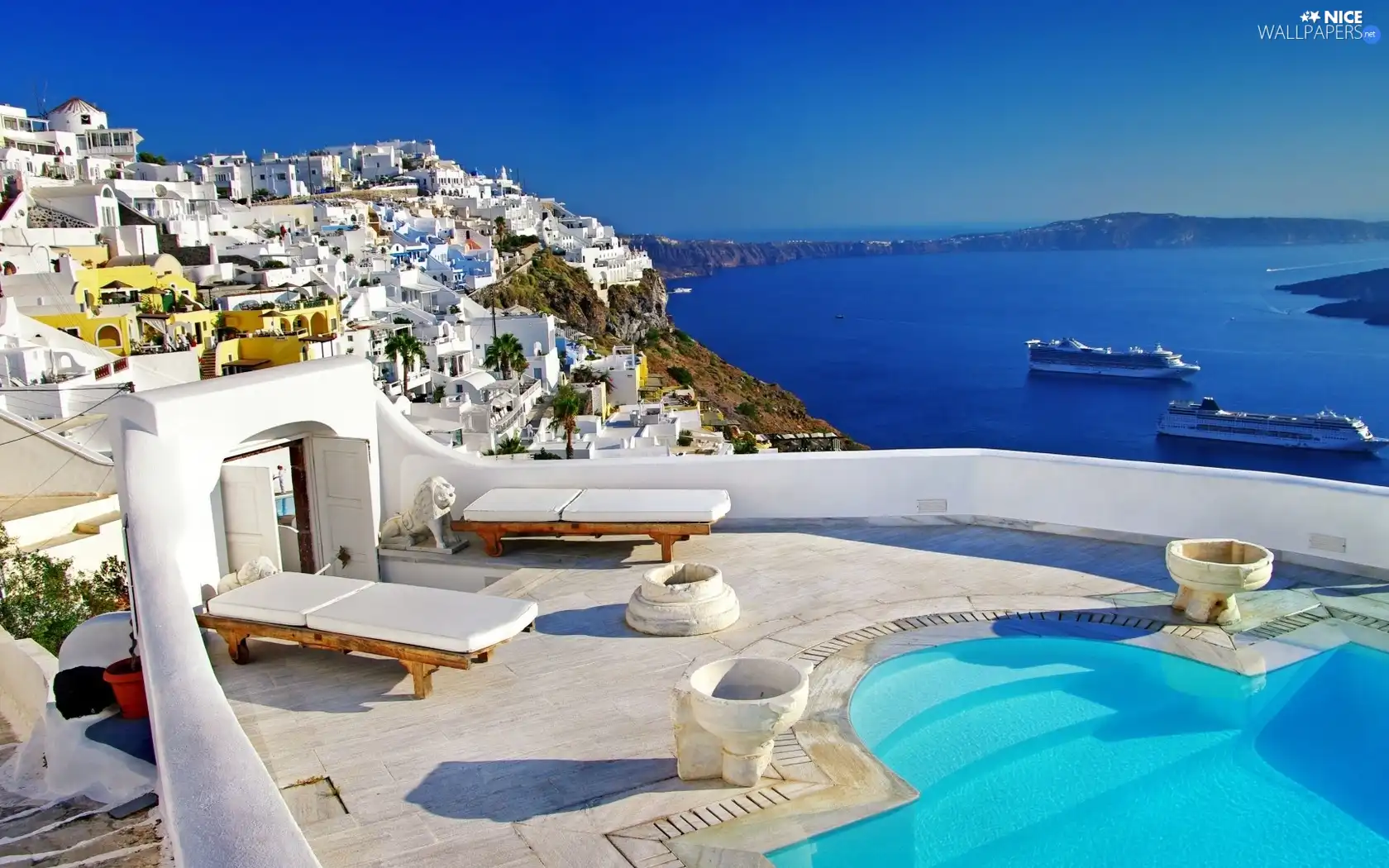 Greece, sea, Spa, santorini