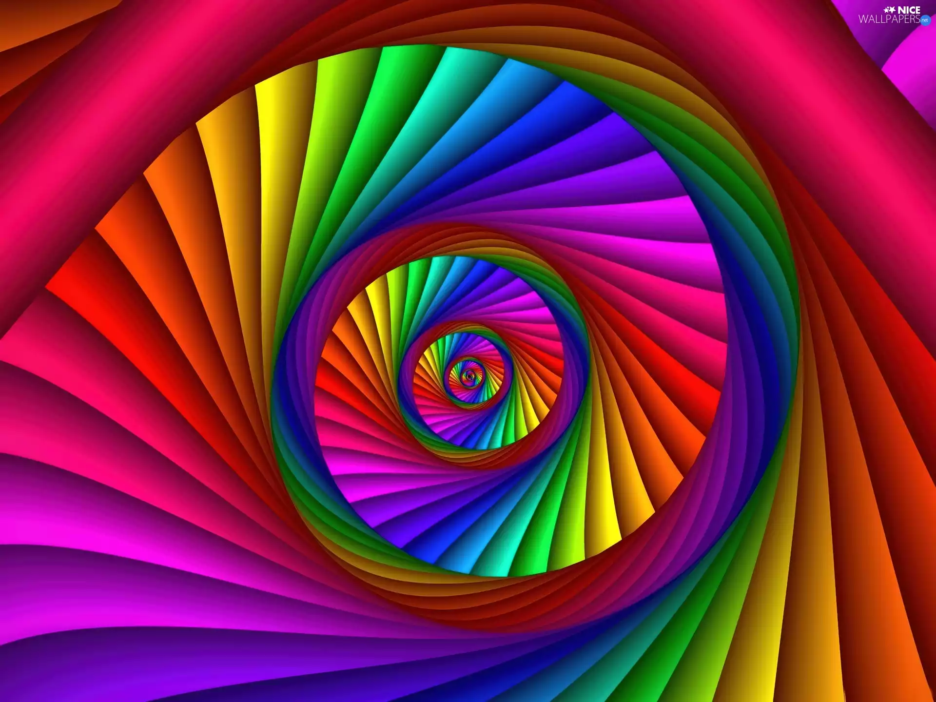 Rainbow, abstraction, graphics, spiral