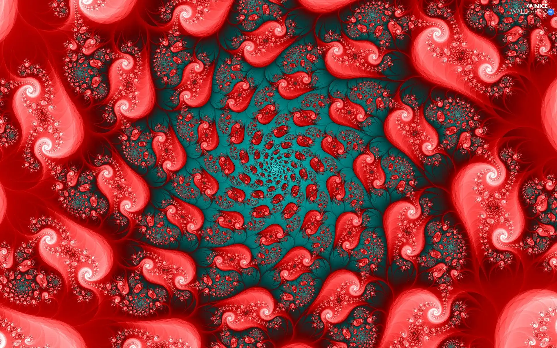 Red, graphics, Fraktal, spirals