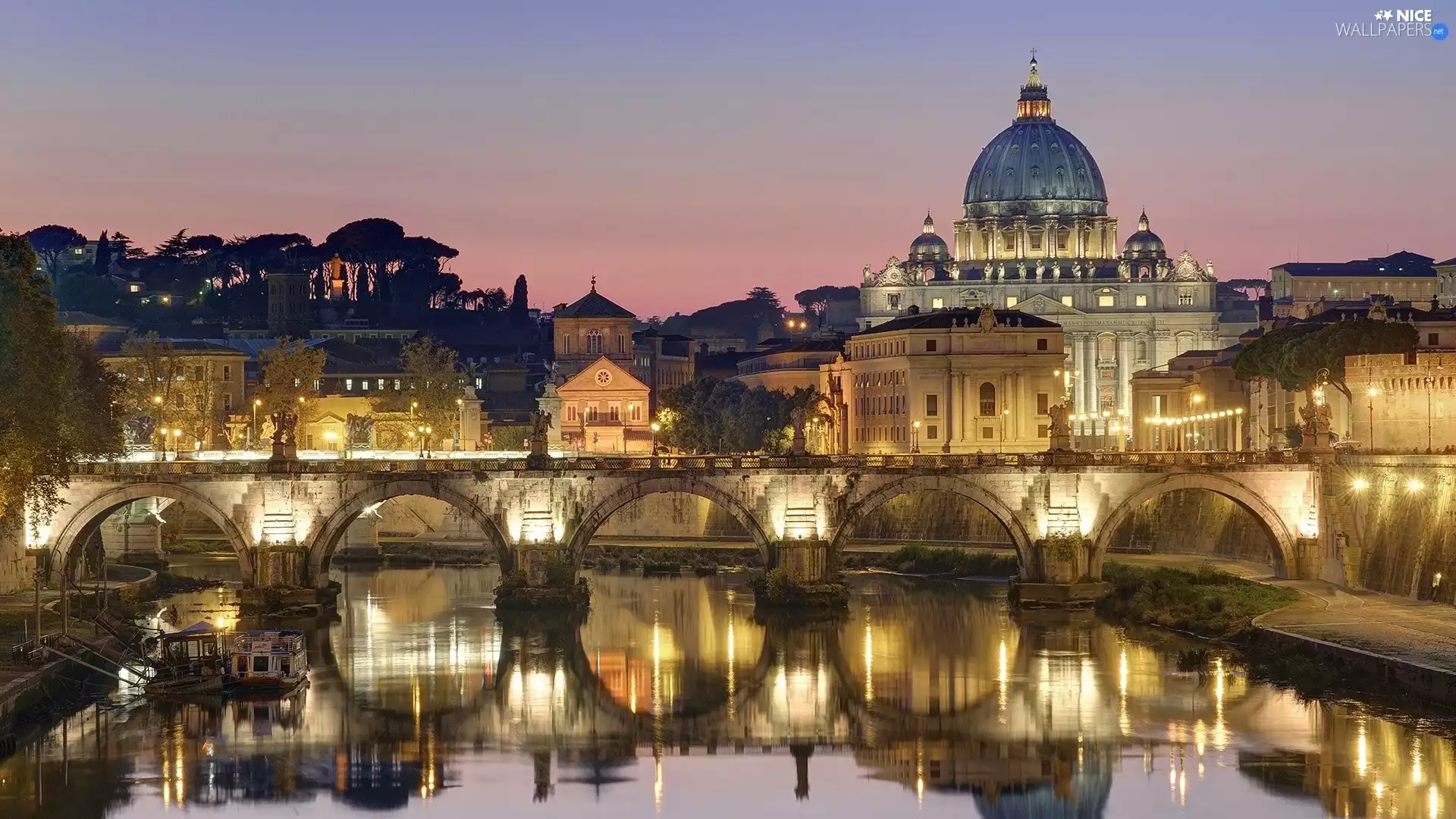 St. Peter, St. angel, Rome, basilica, bridge, Vatican, Italy