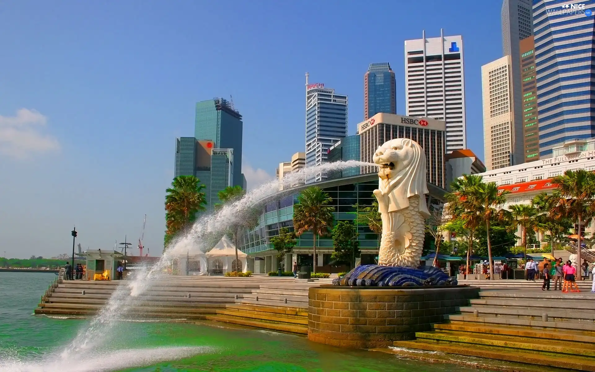 Merlion, Hotel hall, Stairs, Singapur