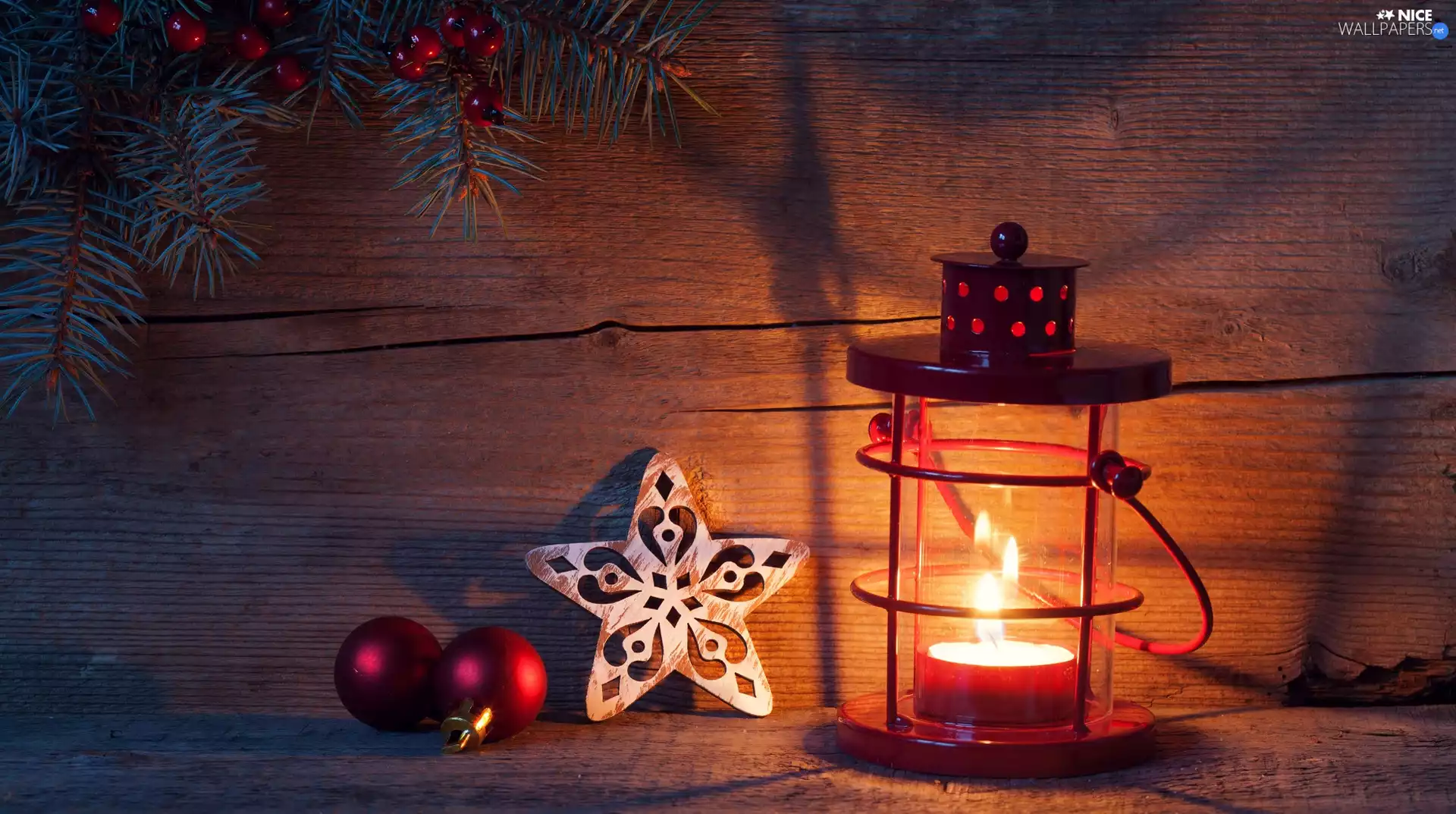 star, Christmas, lantern, Twigs, candle, composition, Christmas, boarding, baubles, Wooden