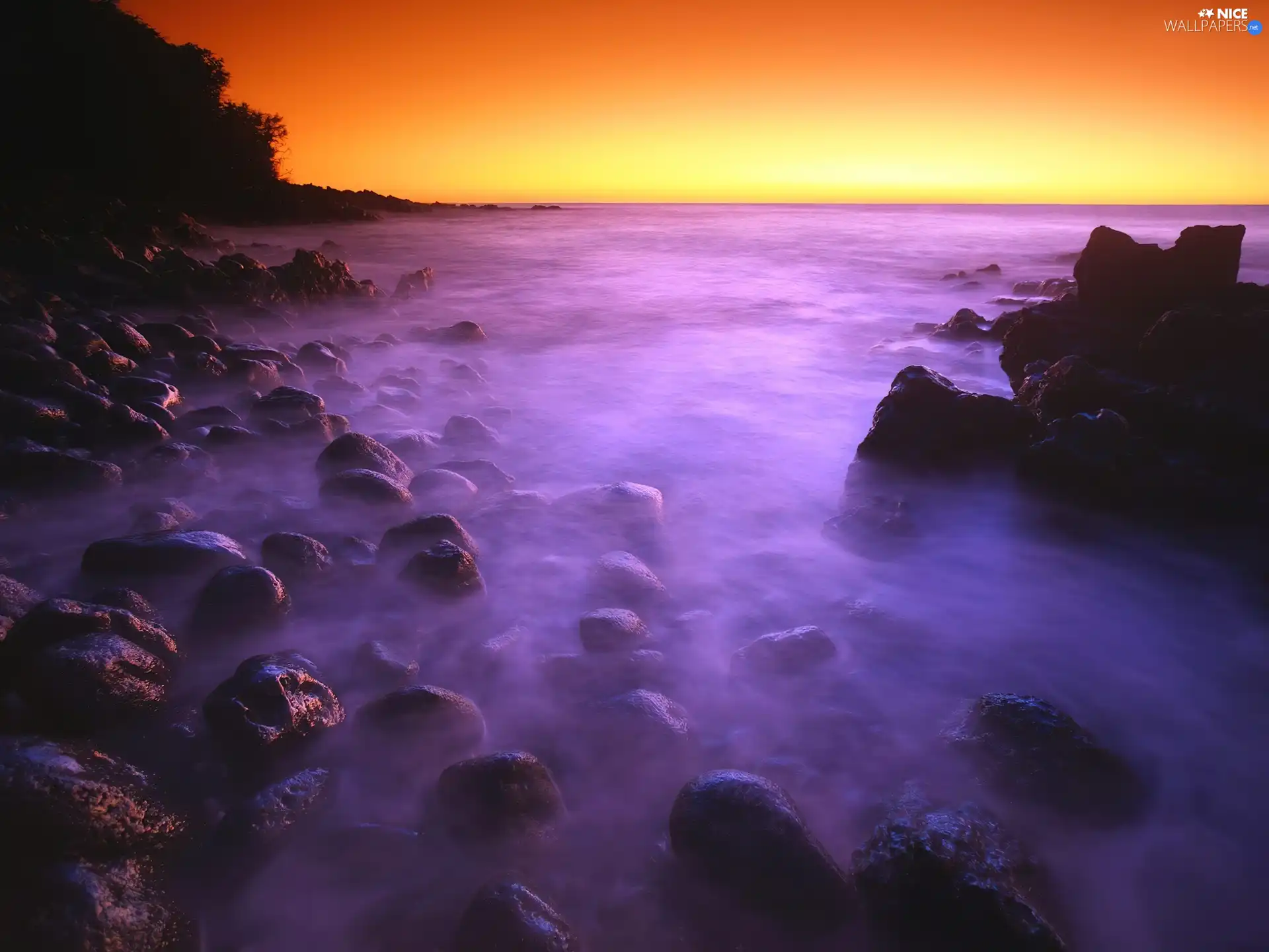 Great Sunsets, rocks, Aloha State Hawaje, sea