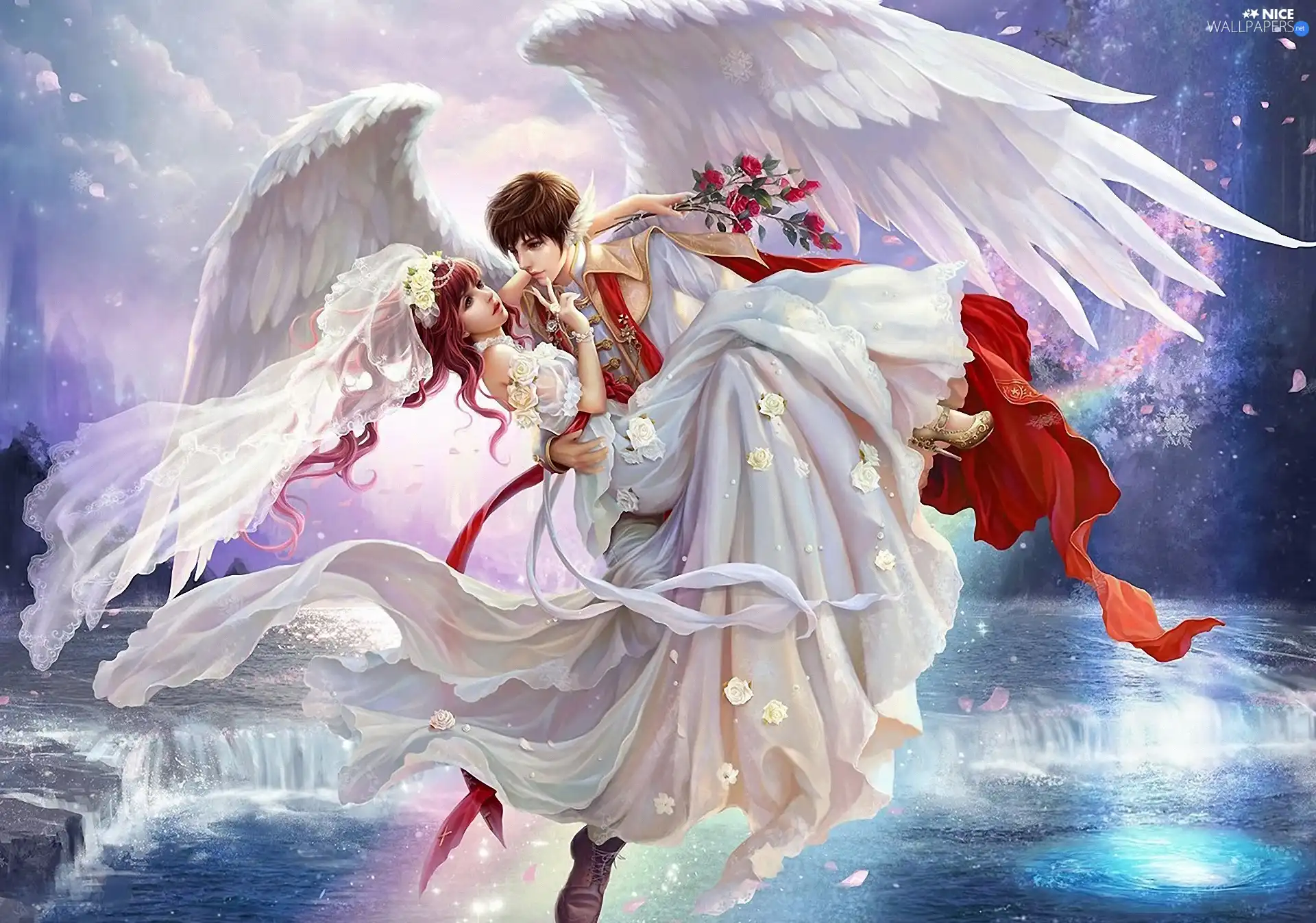 Steam, young, a man, angel, Women