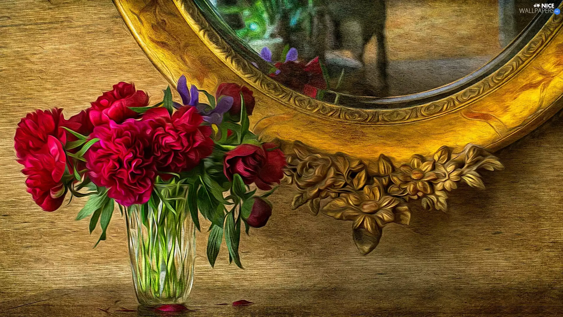 Flowers, still life, Art, Peonies