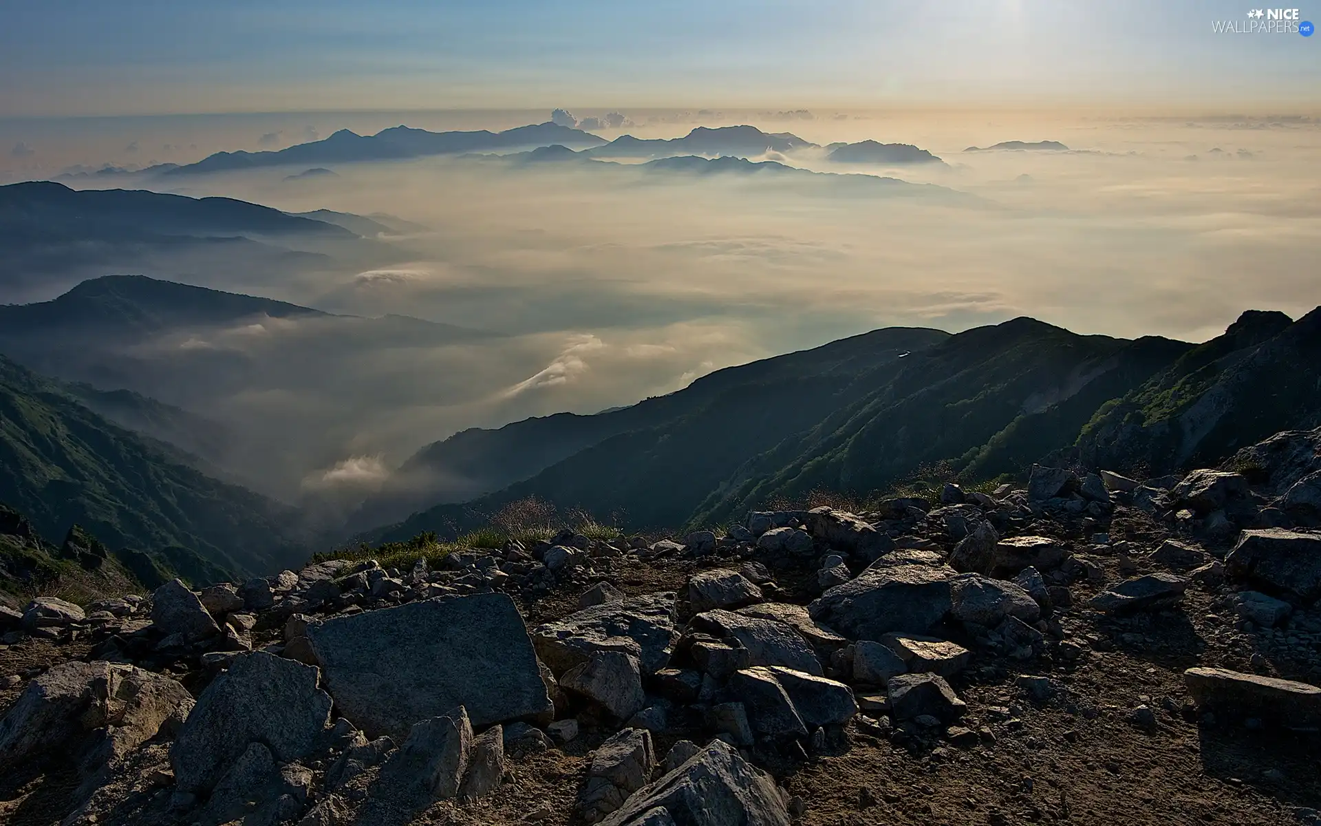 Stones, Mountains, clouds