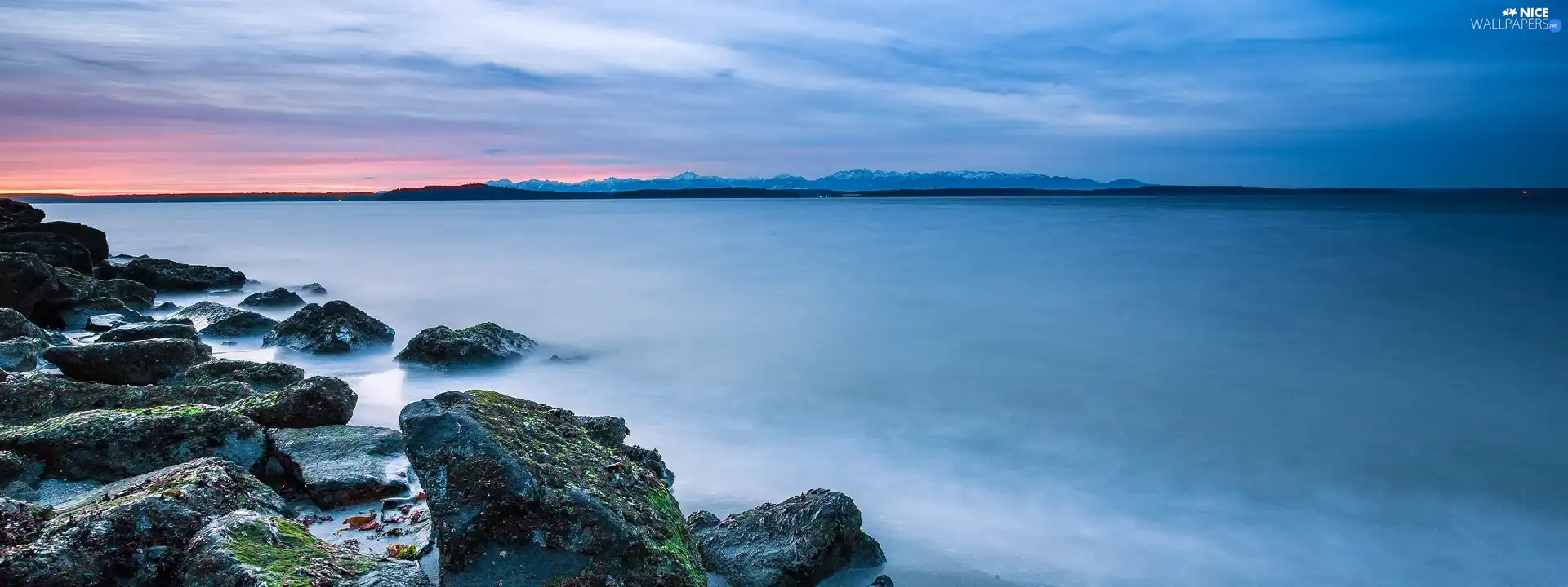 east, sea, Stones, sun