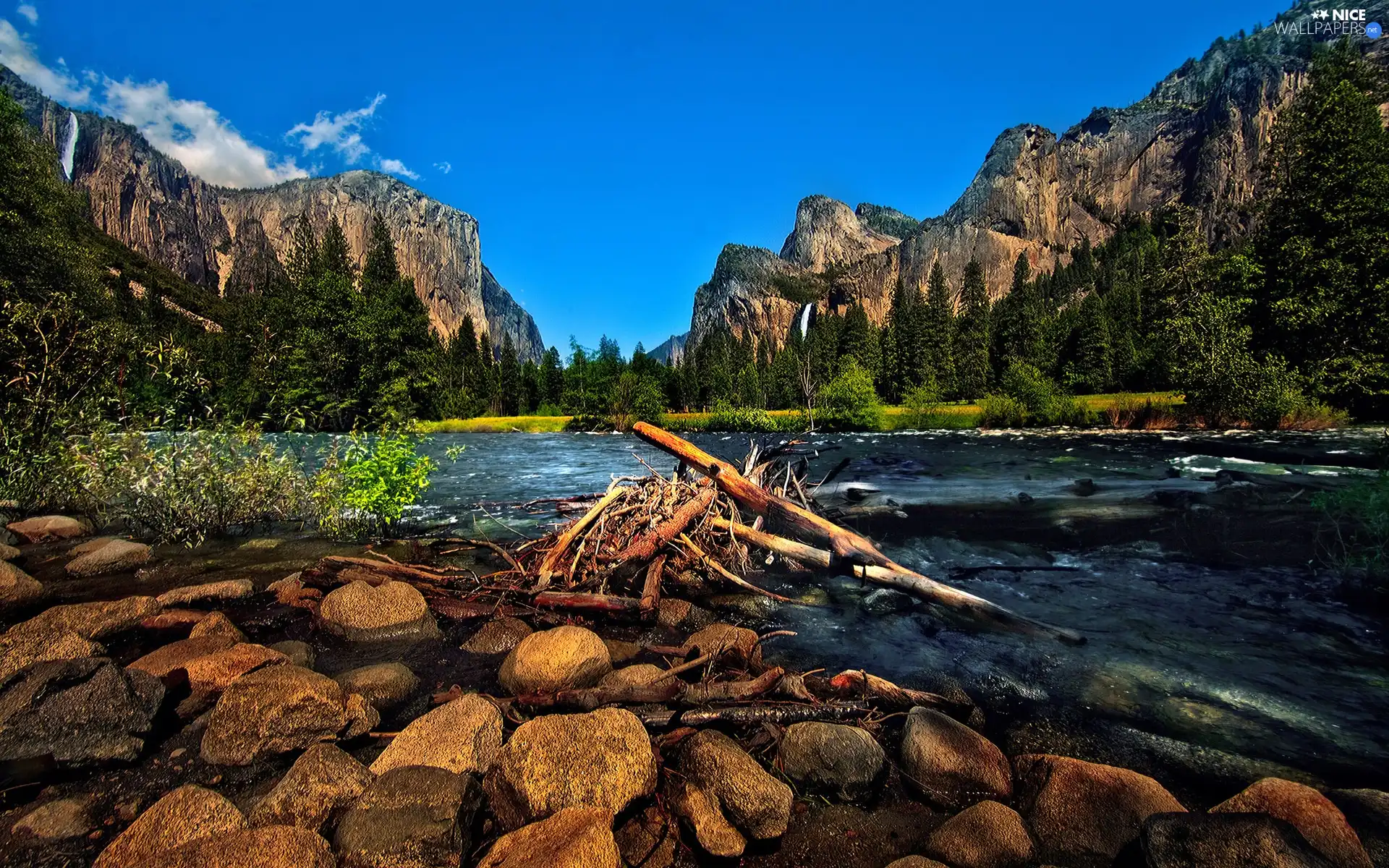 Stones, Mountains, River