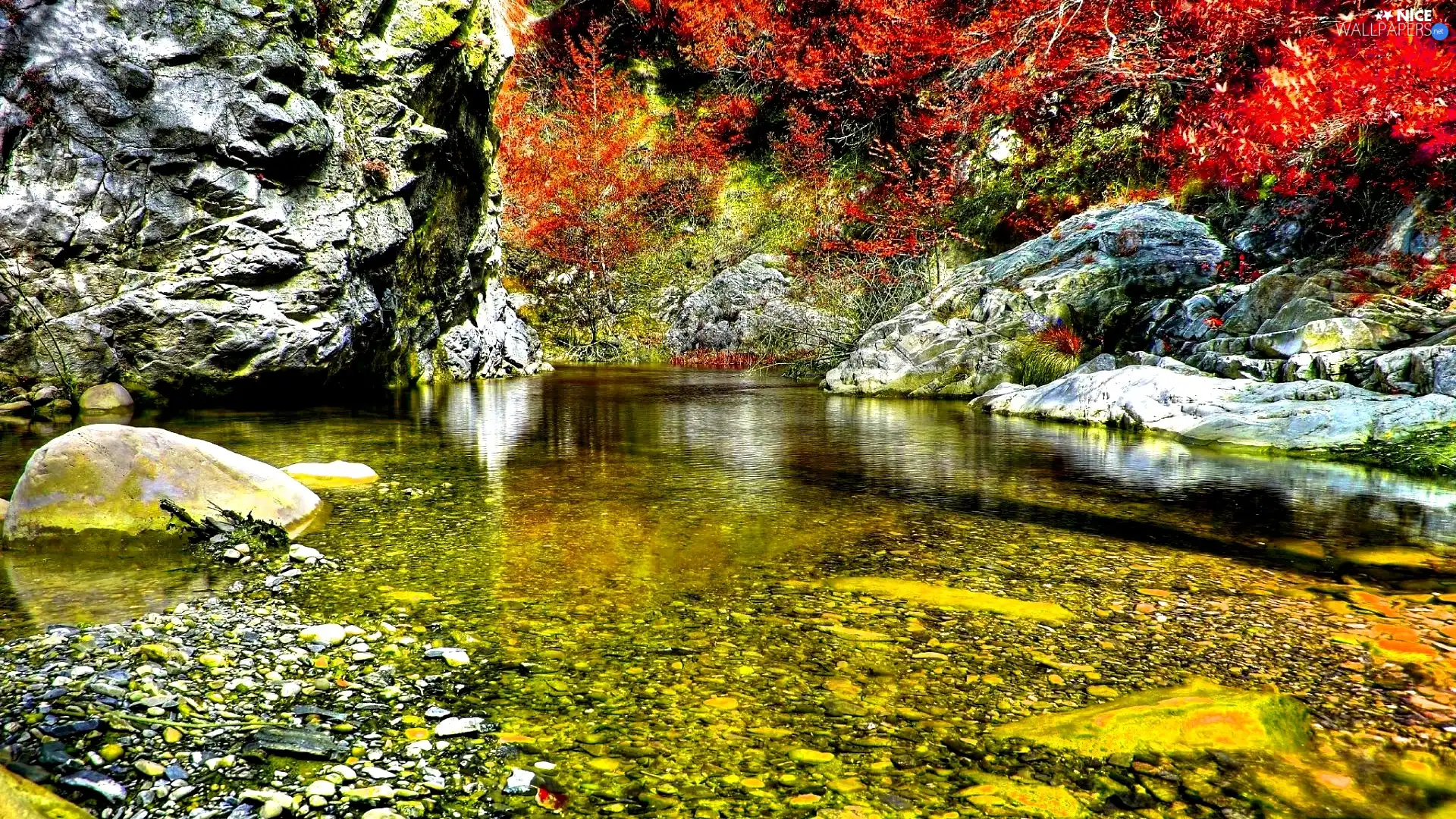 Stones, lake, rocks