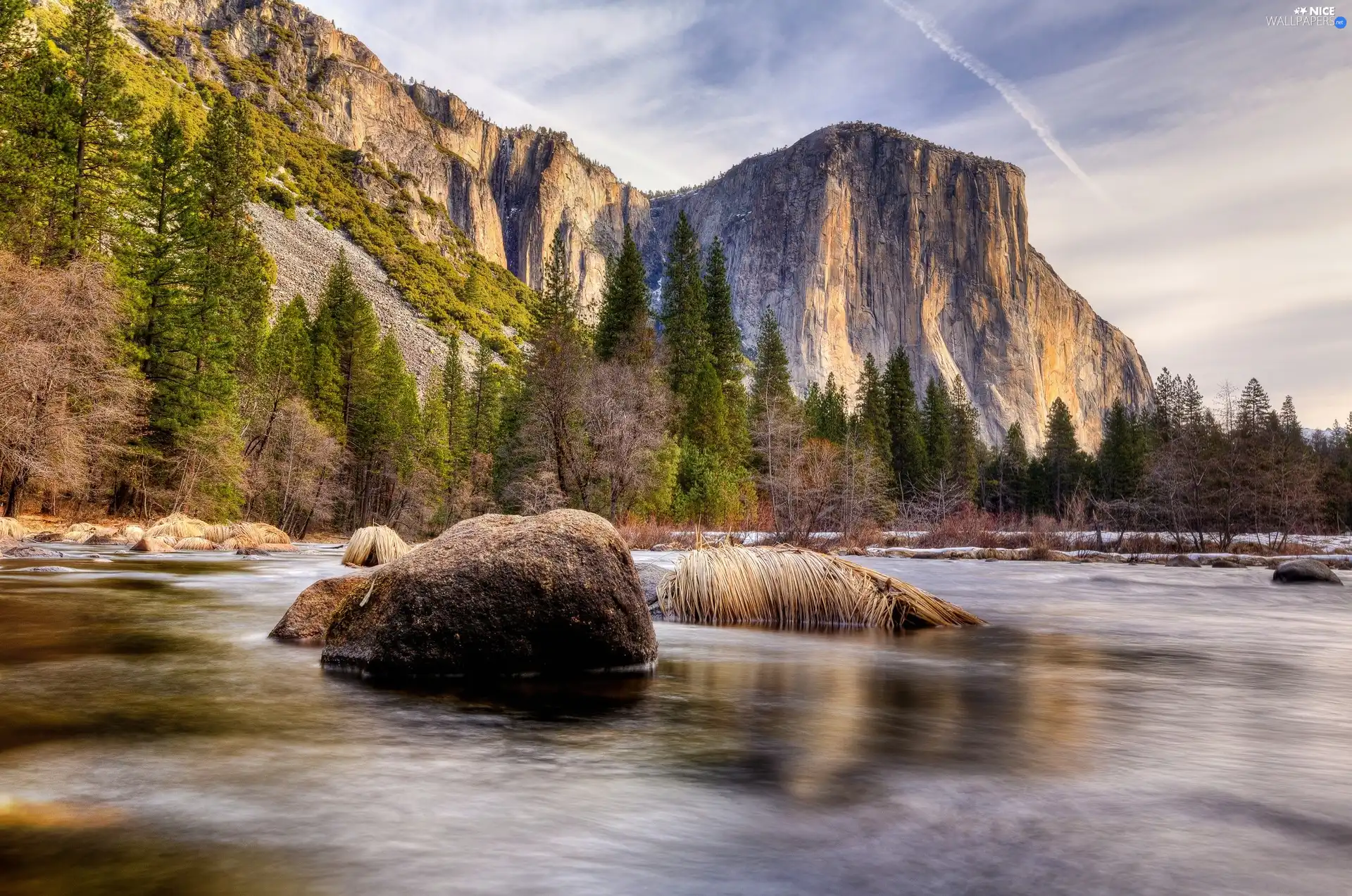 Rocky, River, Stones, Mountains