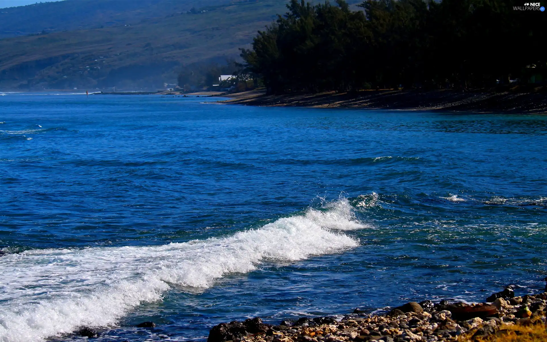 sea, rocks, Stones, Waves