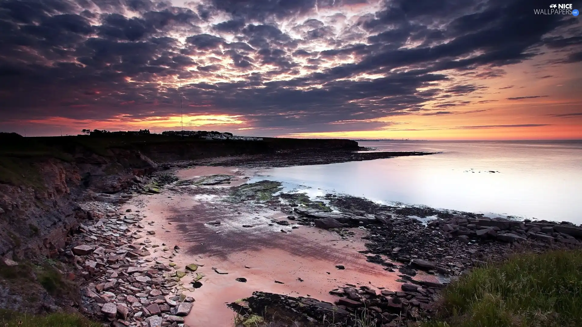 sea, Sky, Stones, Clouds