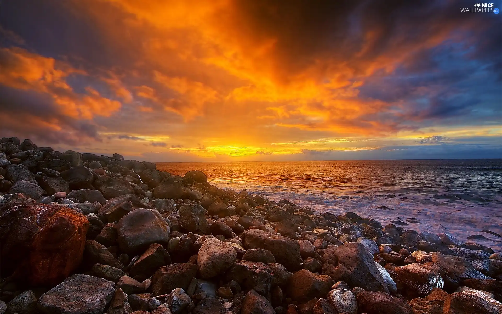 Great Sunsets, sea, Stones