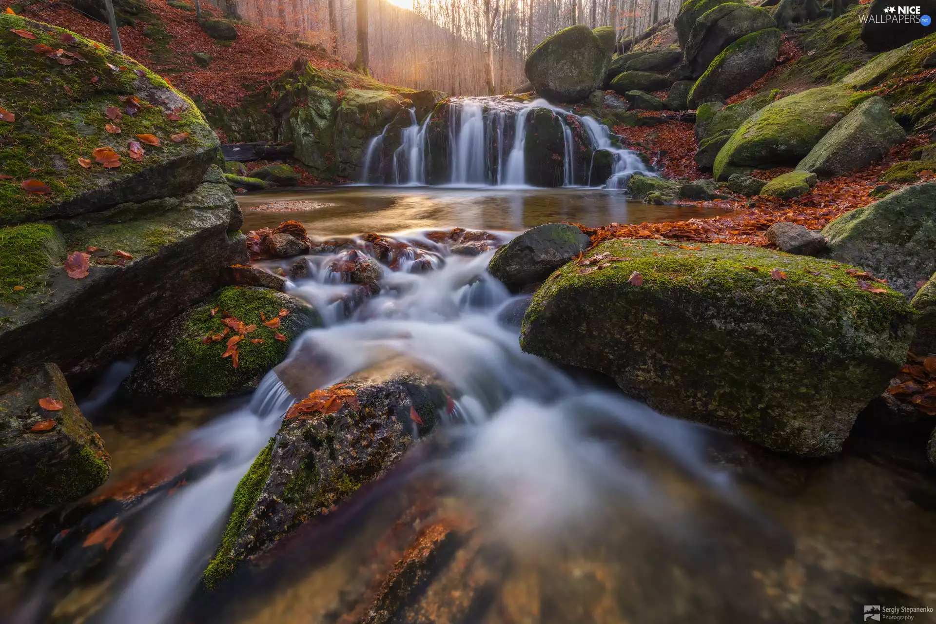 waterfall, flux, River, Stones