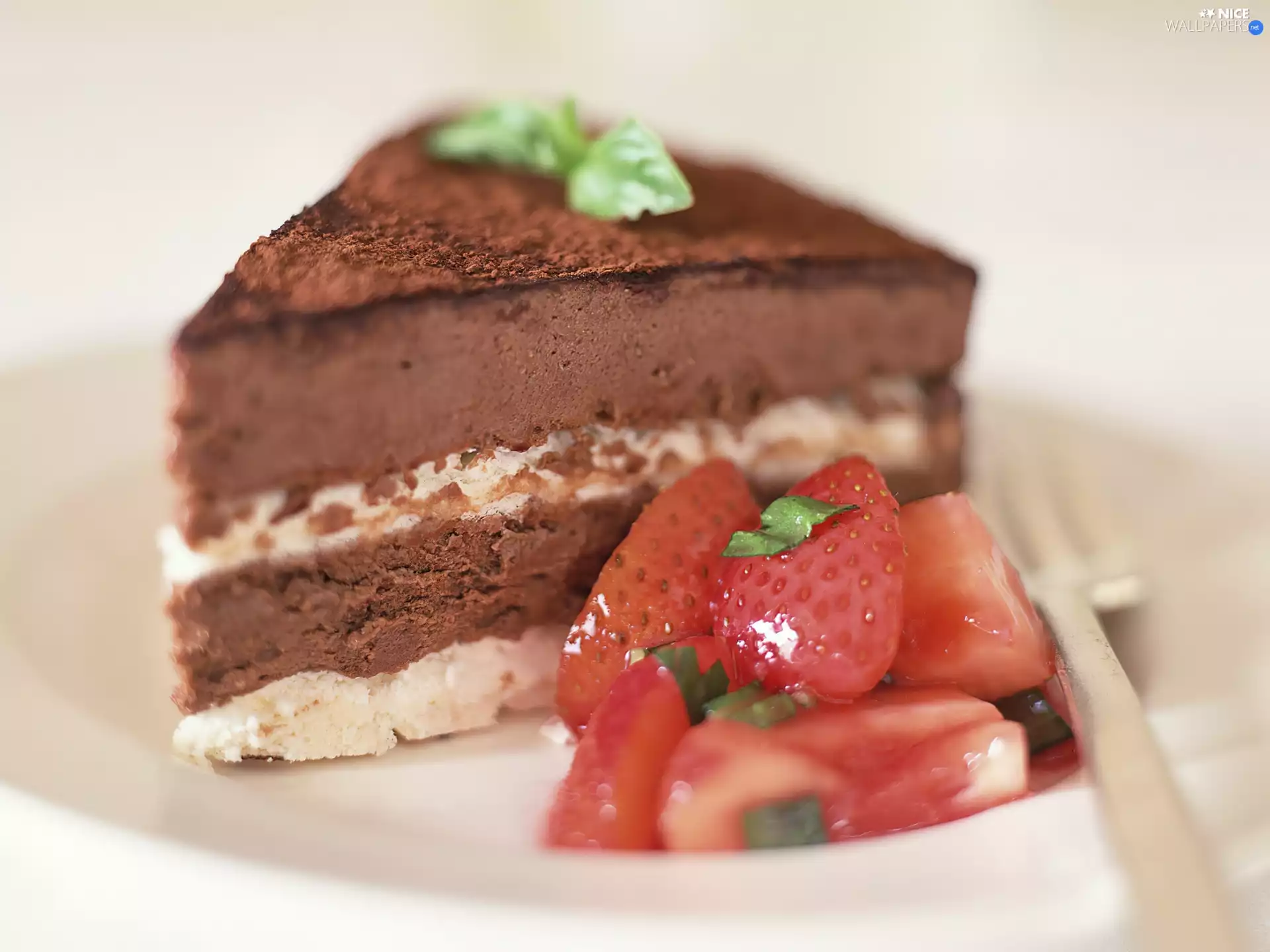 strawberries, Cake, chocolate