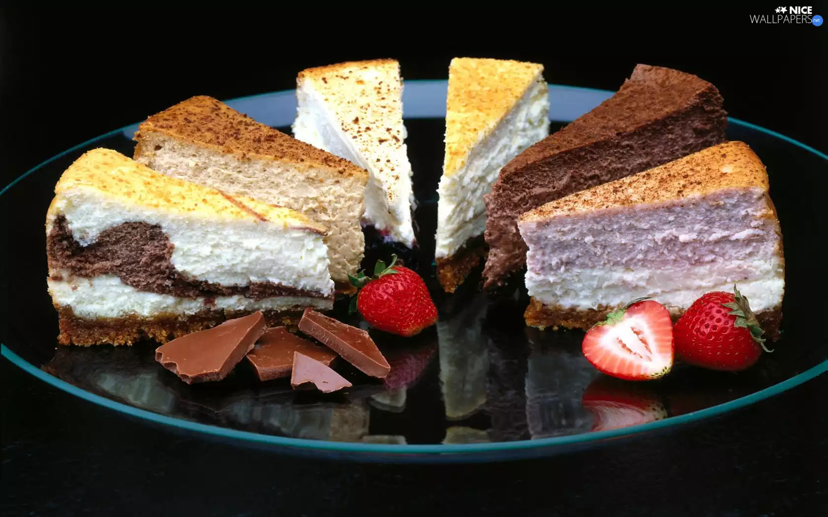 cakes, strawberries, different, cuts, cake