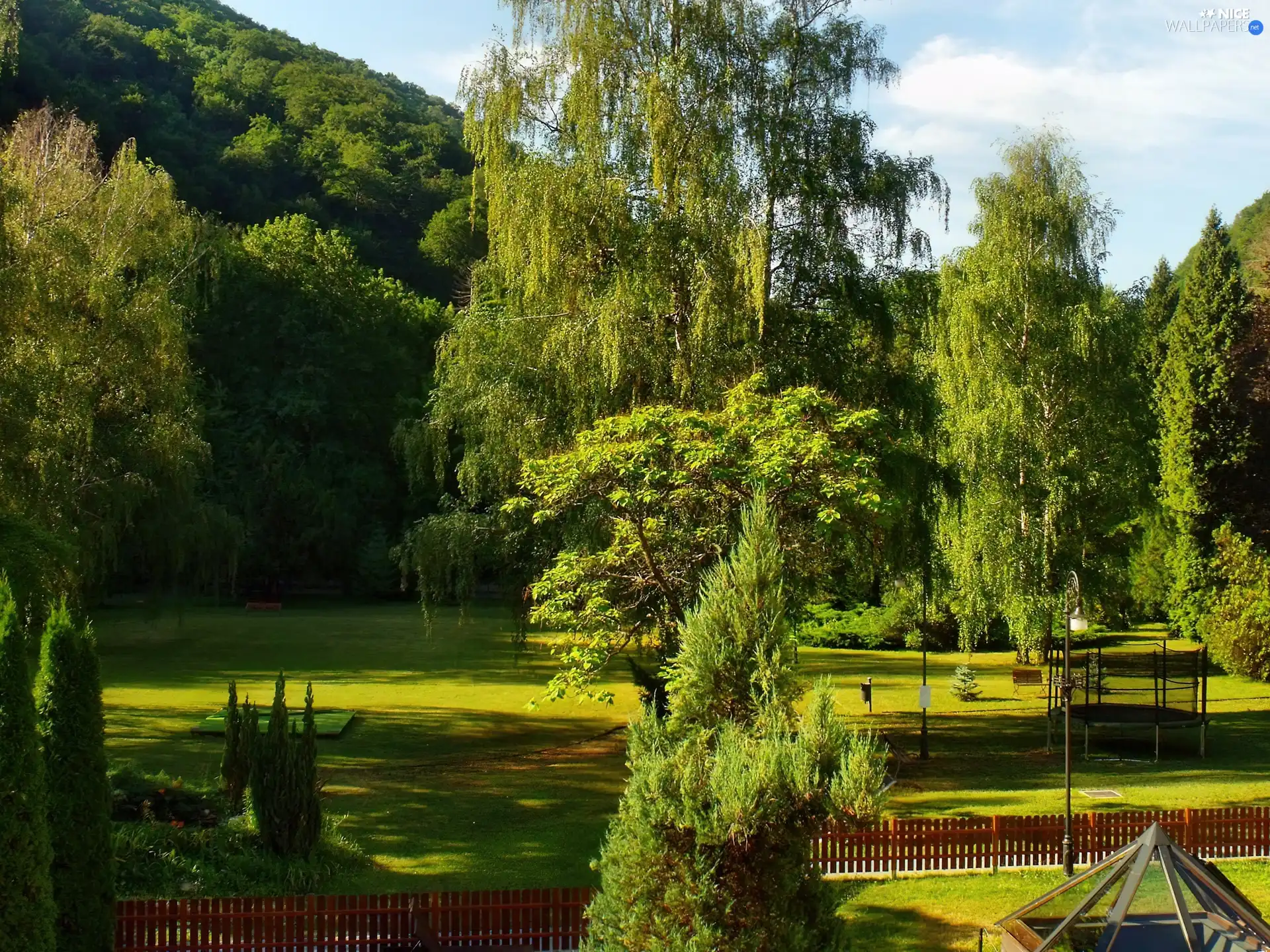 Park, green, summer, Hurdle