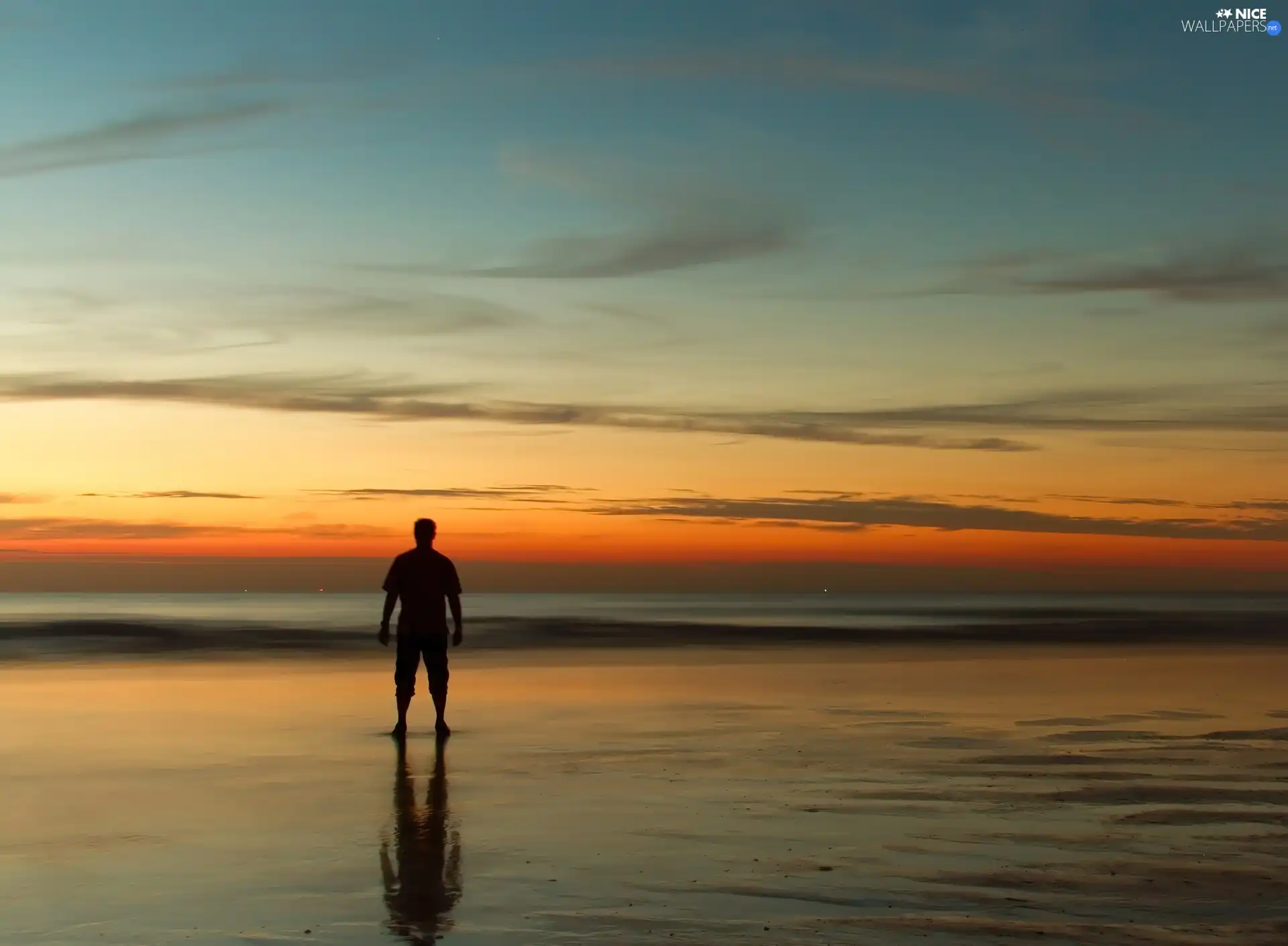 sun, Human, Beaches, west, sea