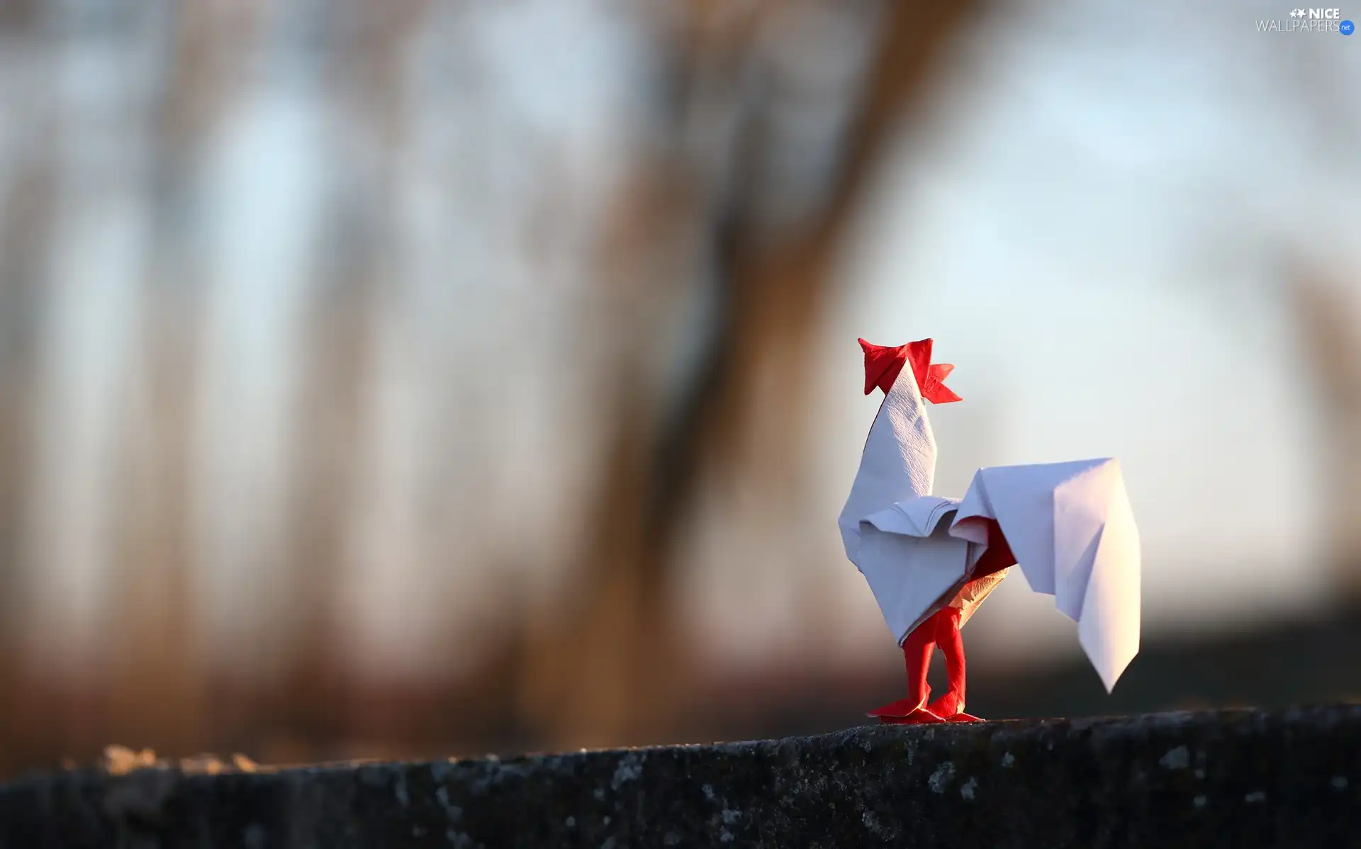 ligh, rooster, flash, ledge, Origami, sun, luminosity