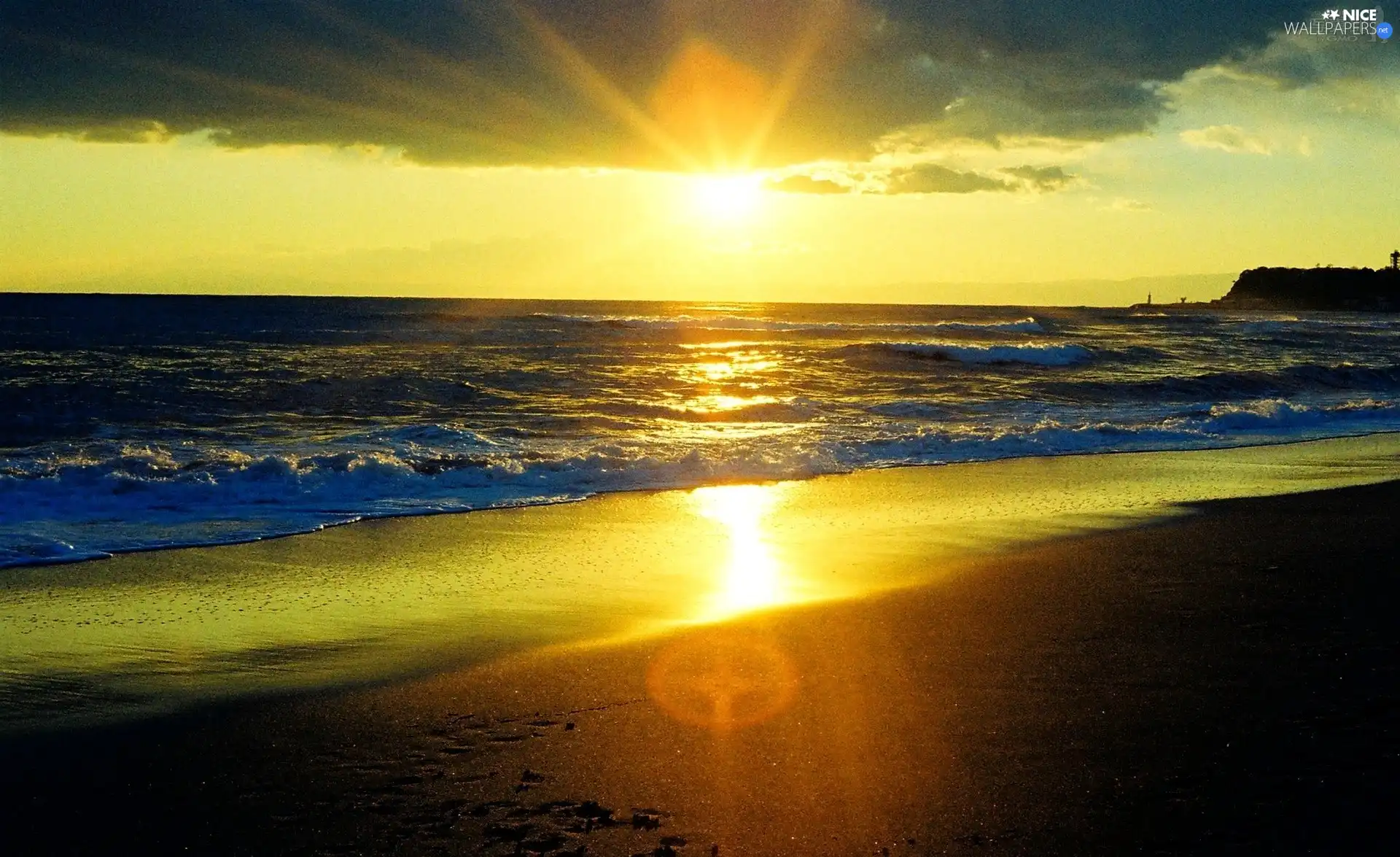 sea, west, sun, Beaches