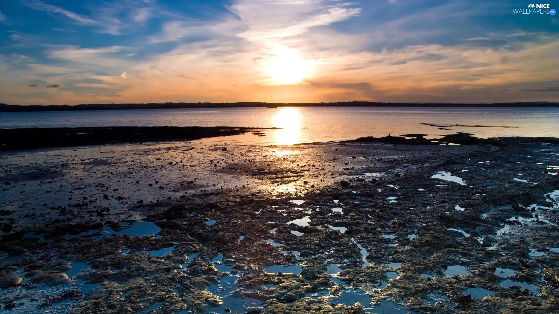 tile, west, sun, Sea