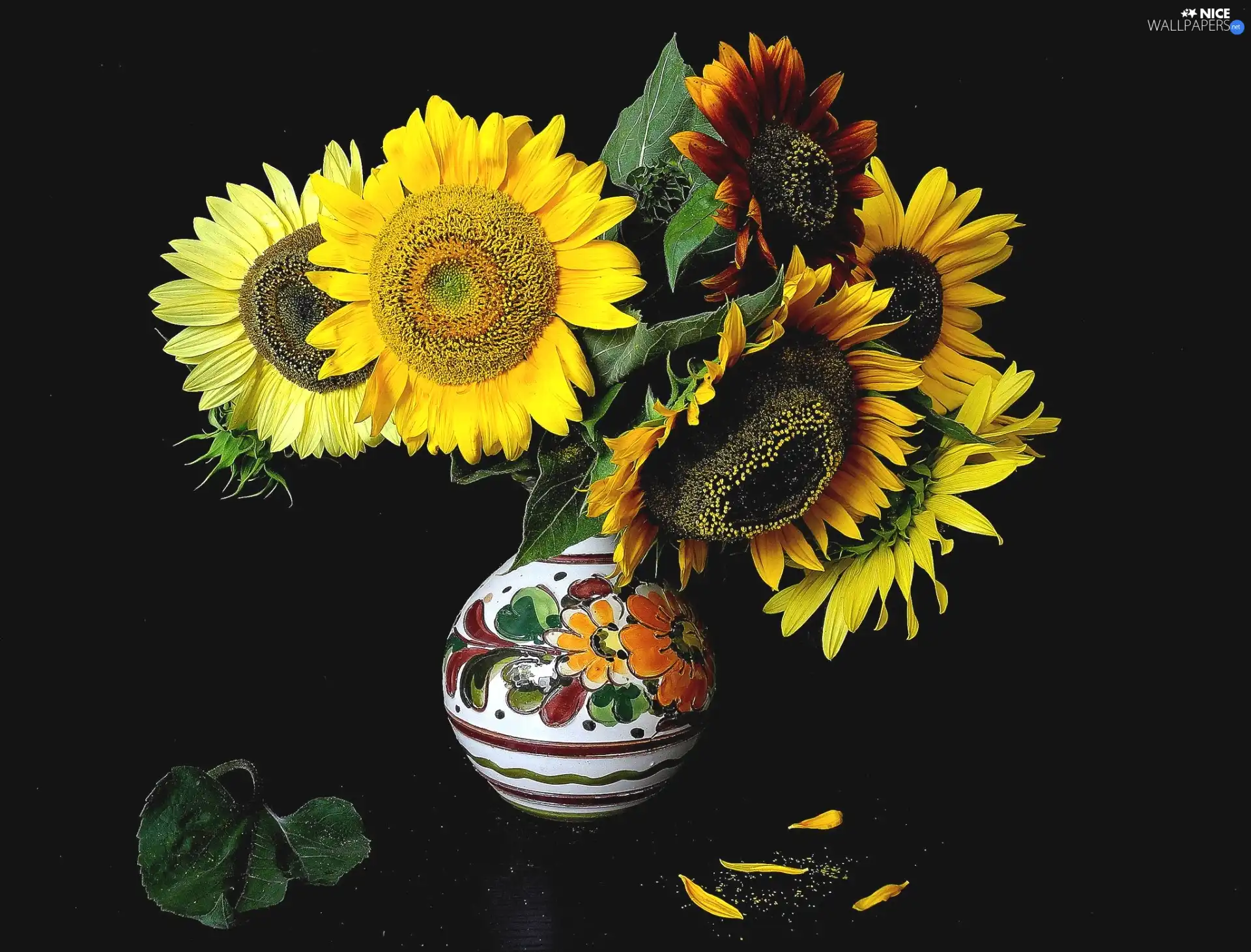 sunflowers, bouquet, Flowers