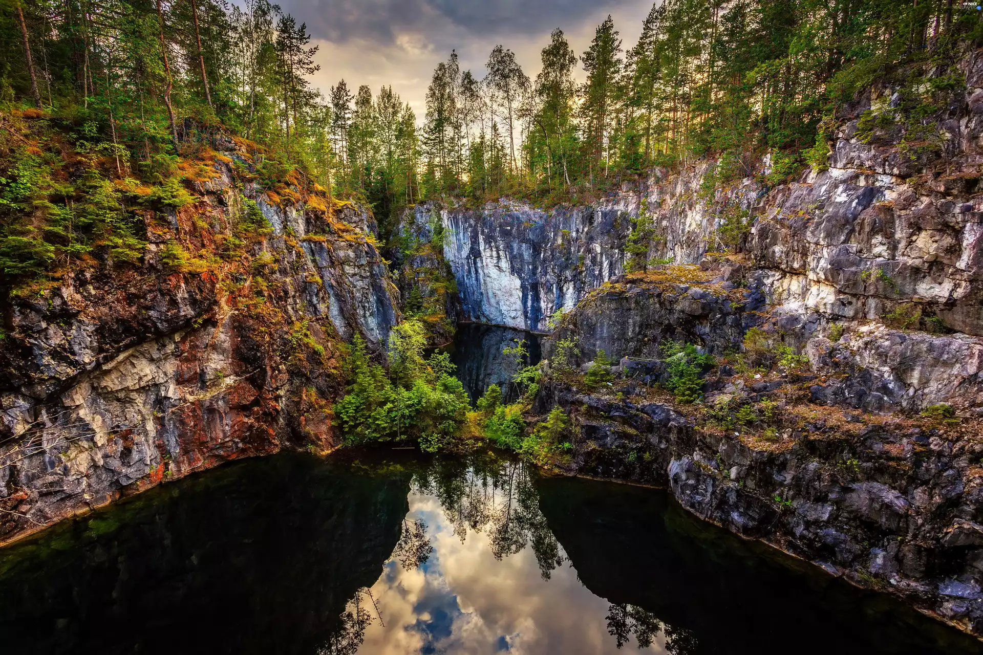 Grythyttan, Sweden, rocks, canyon, forest