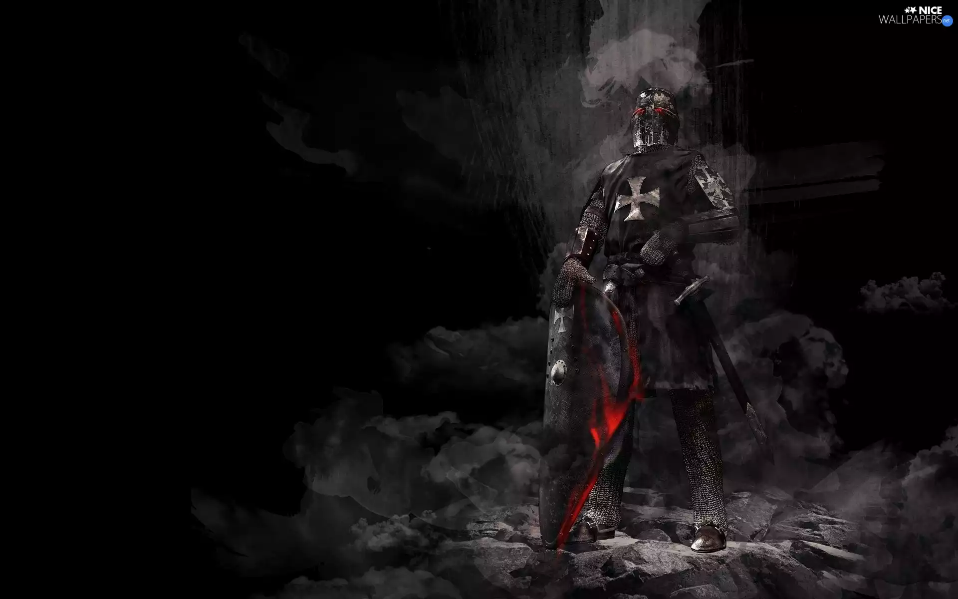 Shield, sword, Knight, Armor, fantasy