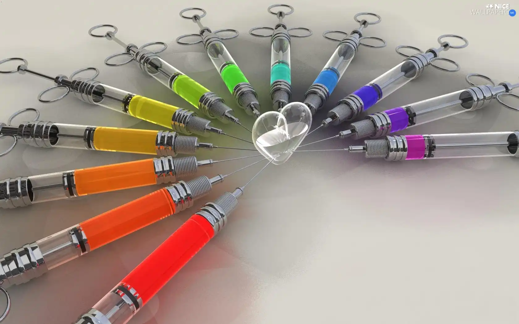 Syringes, Heart, color