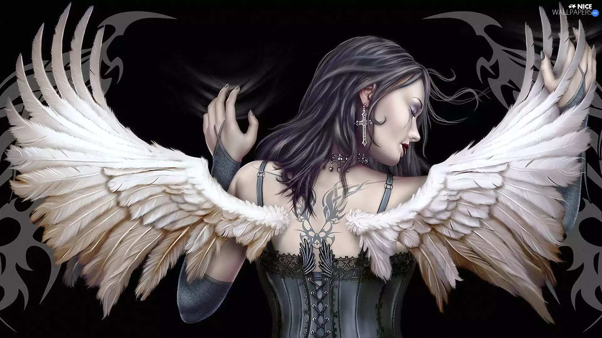 tattoos, girl, angel