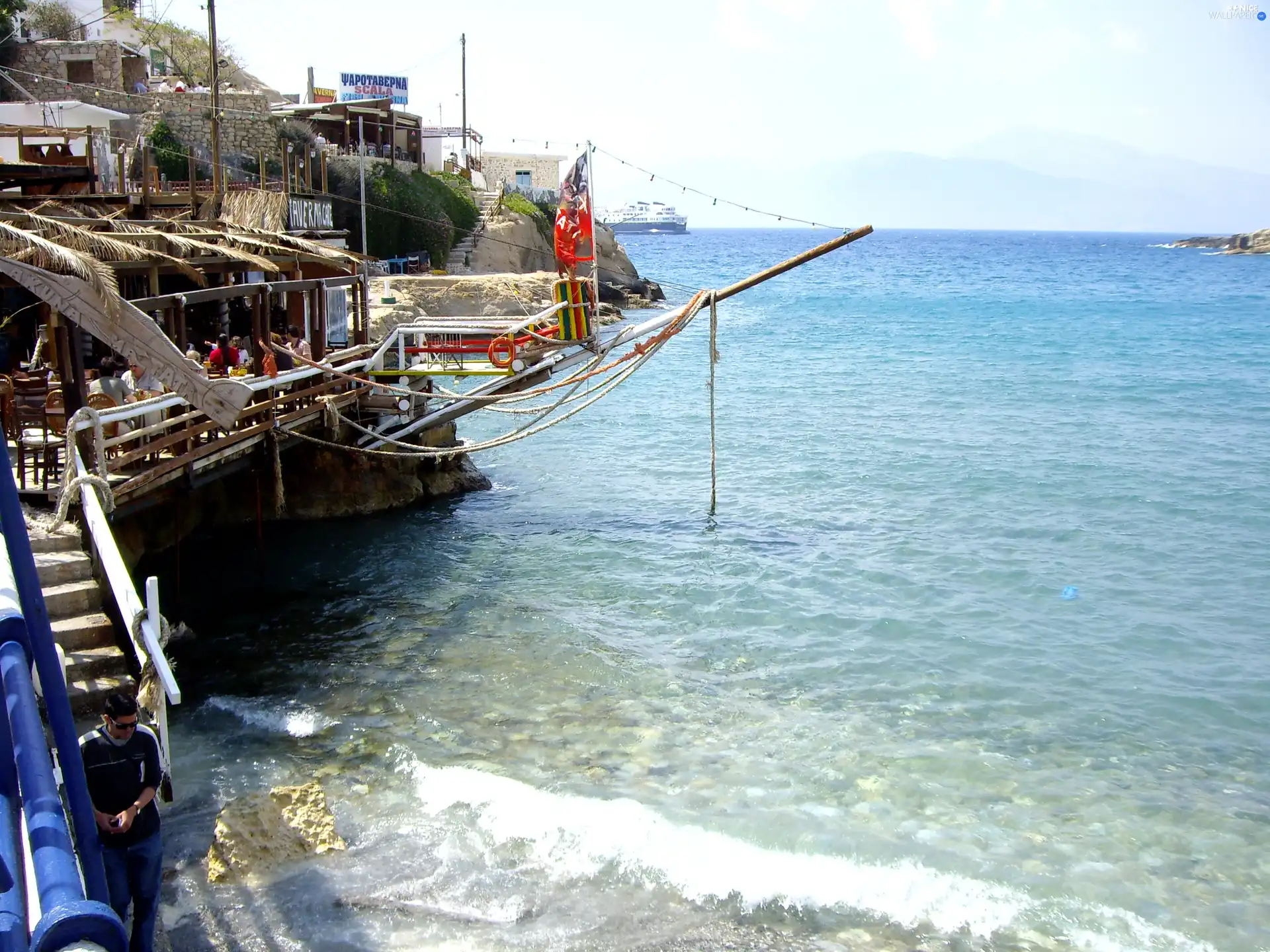 tavern, Crete, seaside