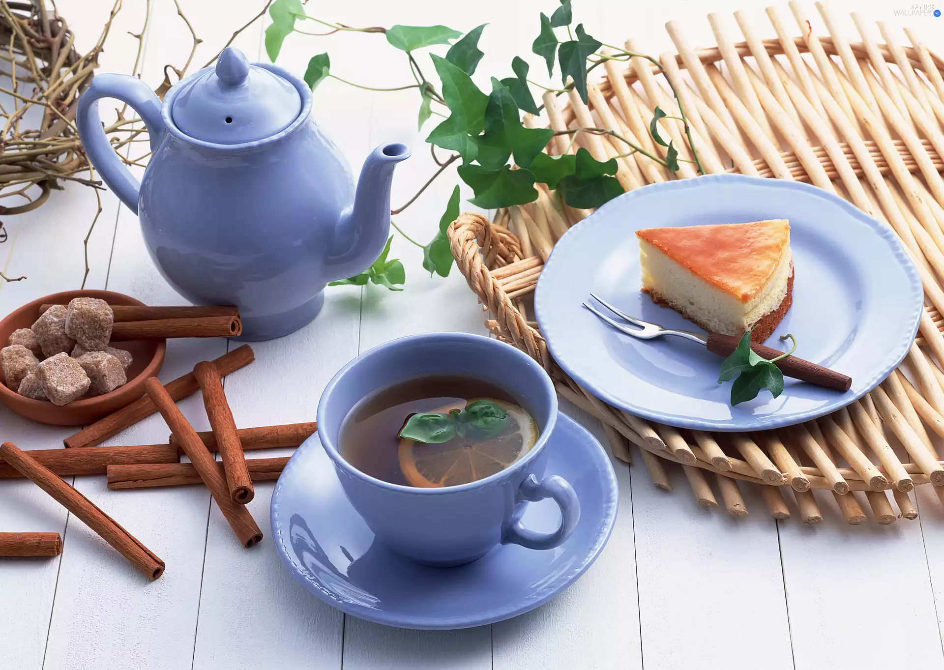 cheese cake, china, tea