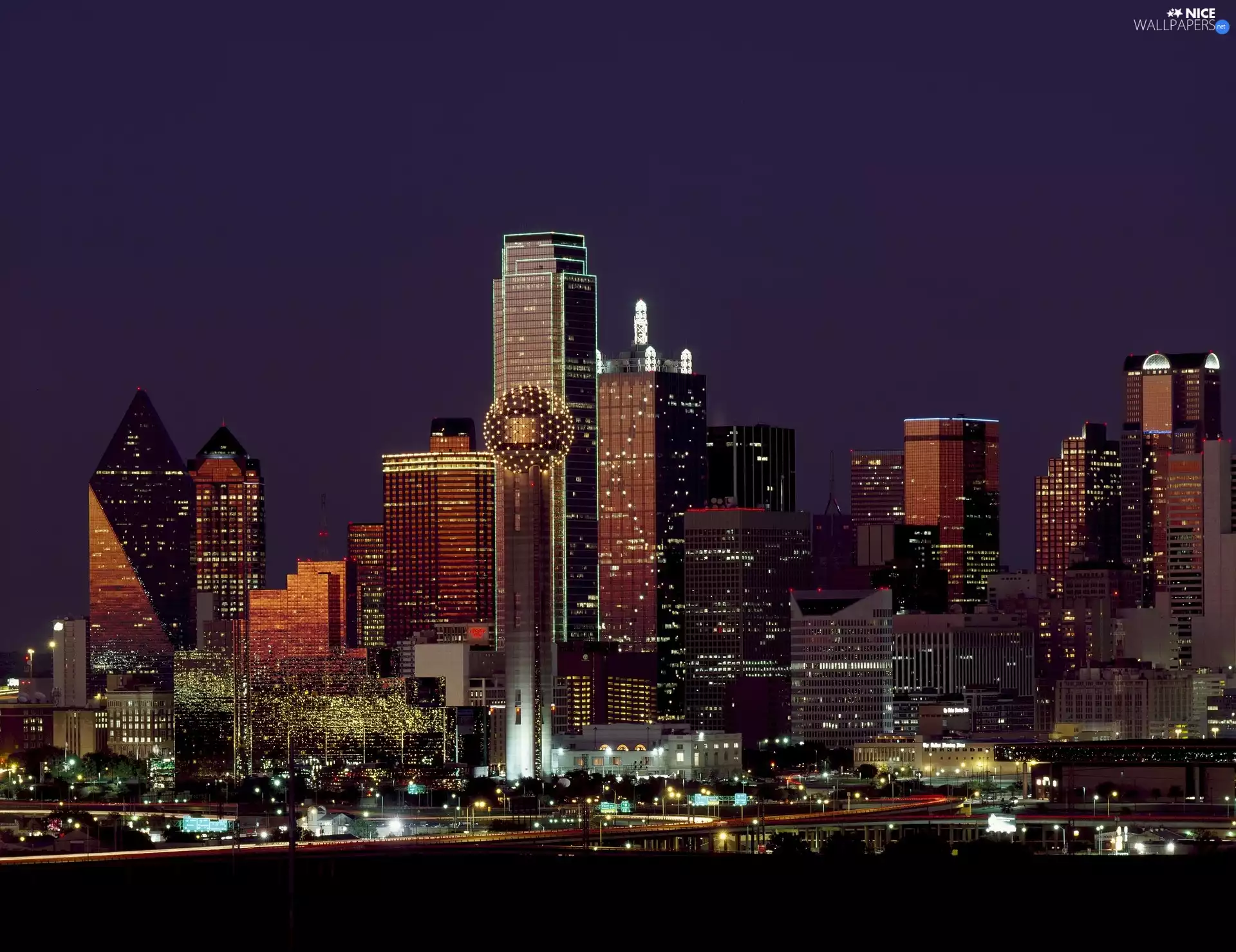 Dallas, The United States, City at Night, Teksas